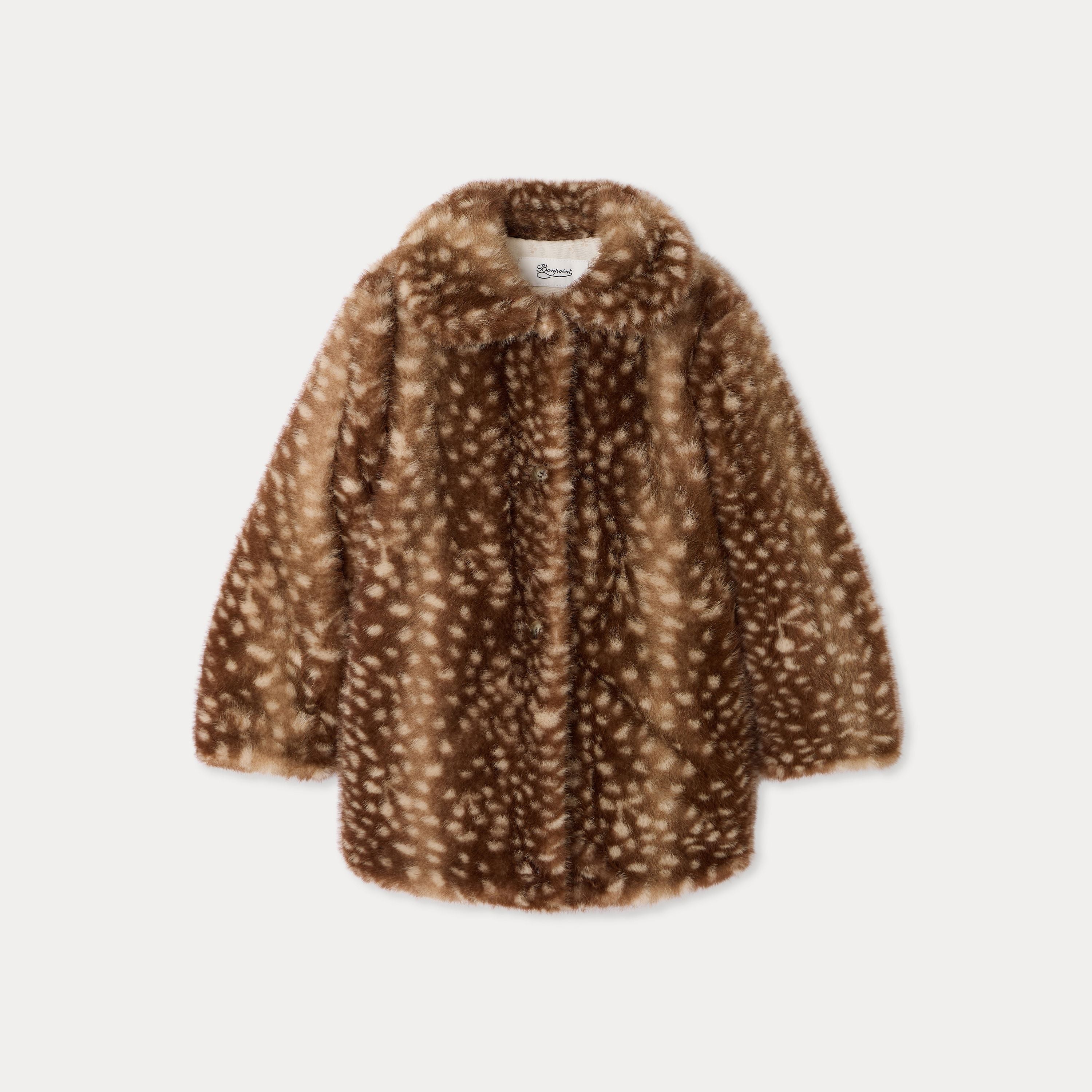 Girls Caramel Faux Fur Coat
