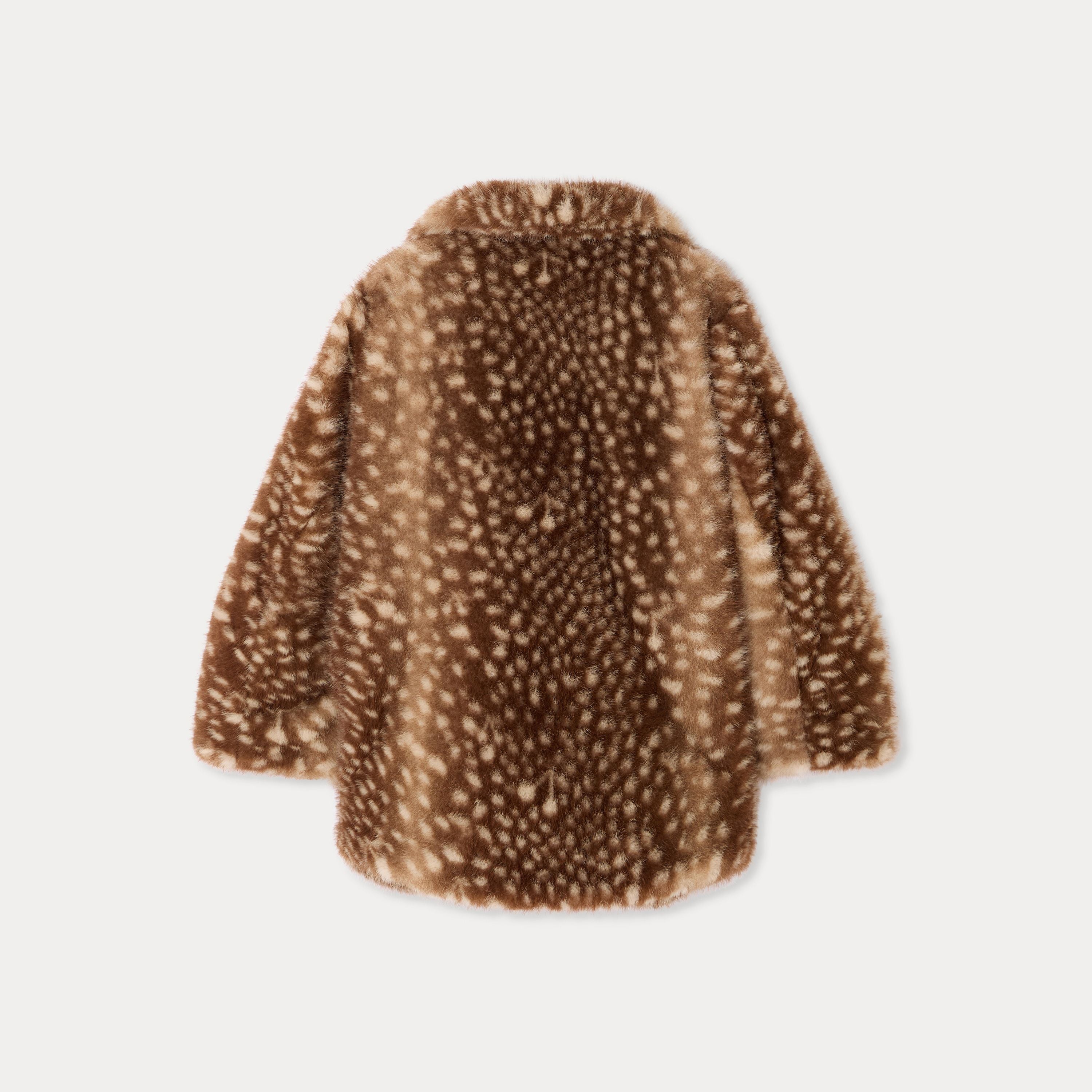 Girls Caramel Faux Fur Coat