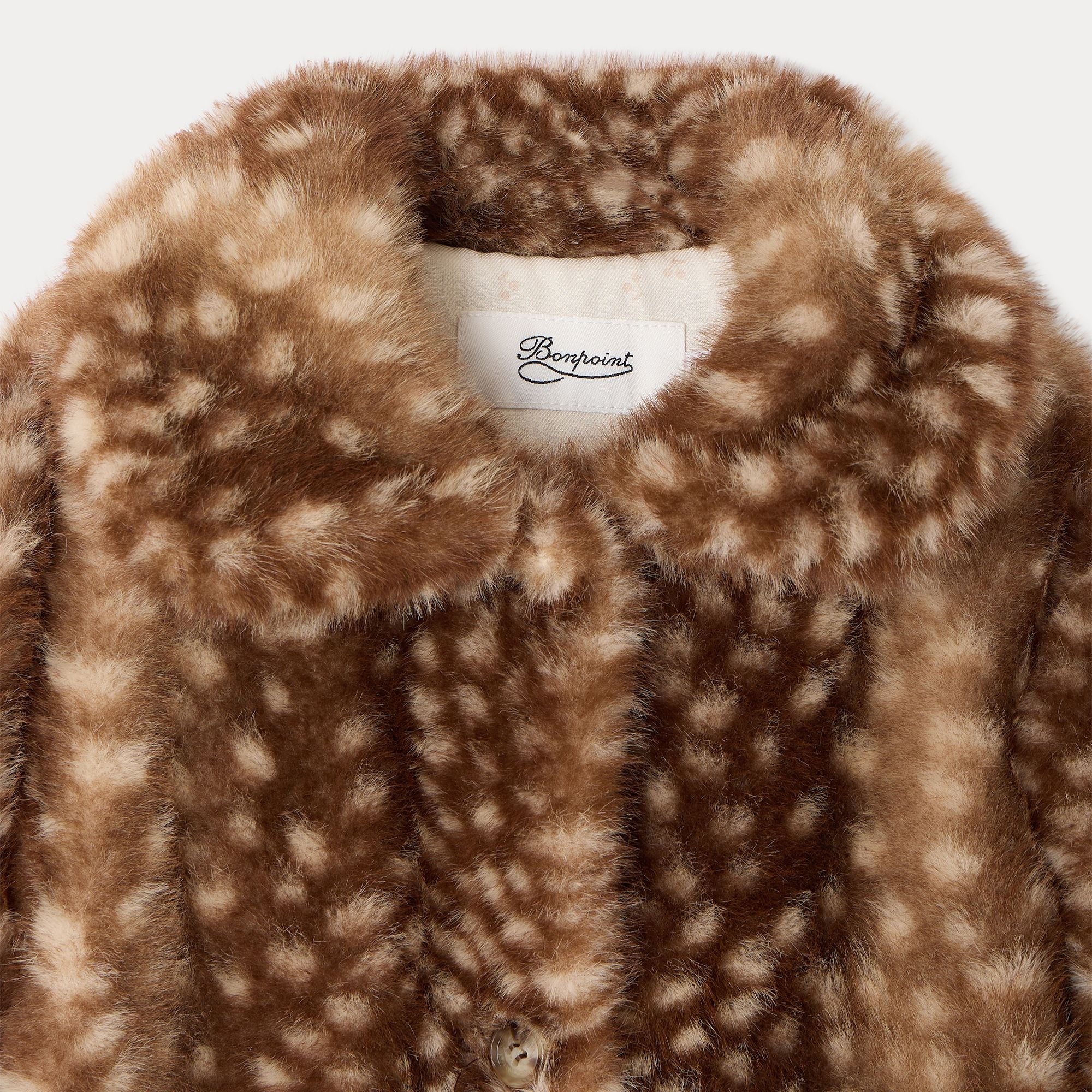 Girls Caramel Faux Fur Coat