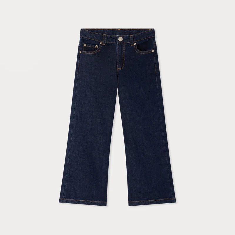 Girls Dark Blue Denim Trousers