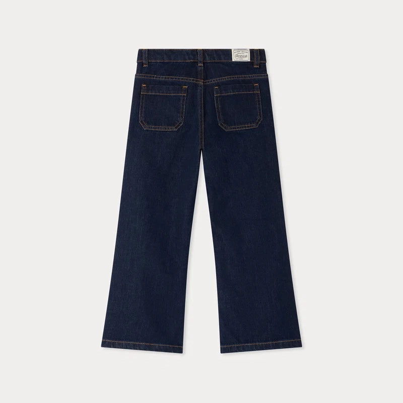 Girls Dark Blue Denim Trousers
