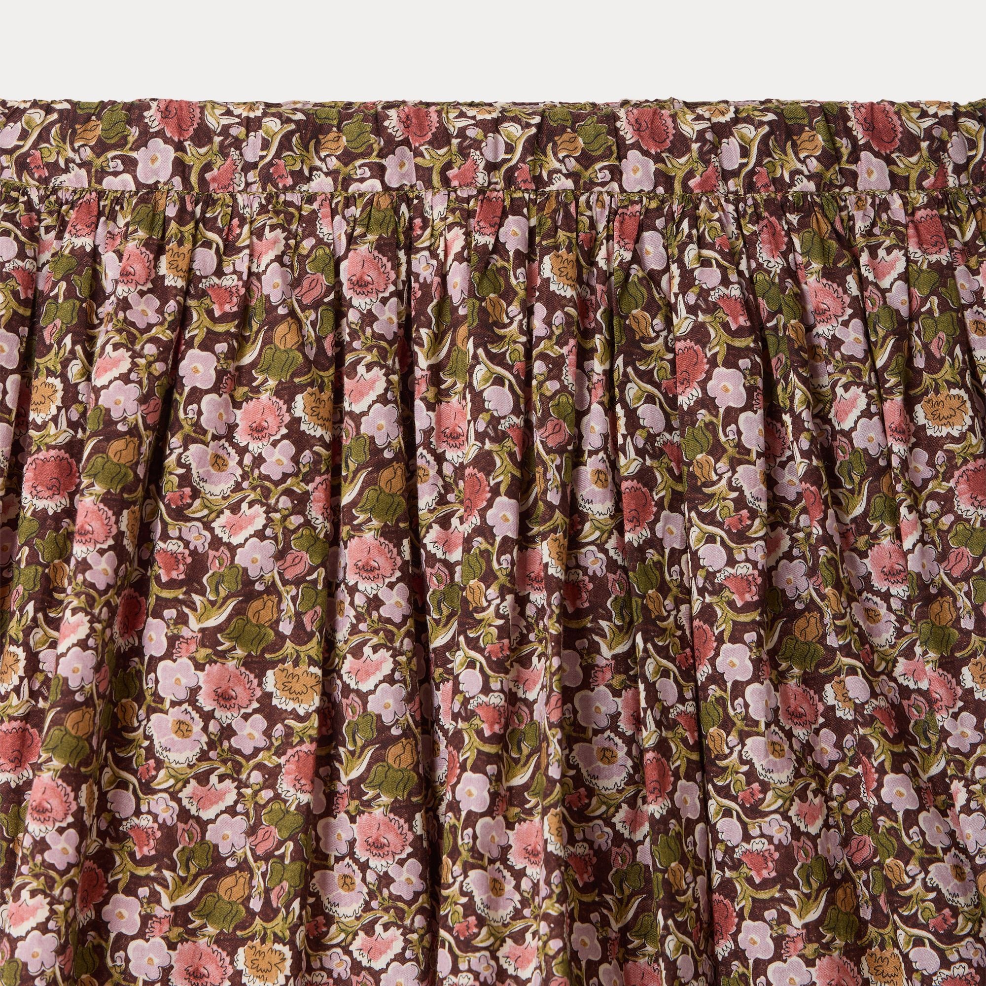 Girls Pink Floral Cotton Skirt