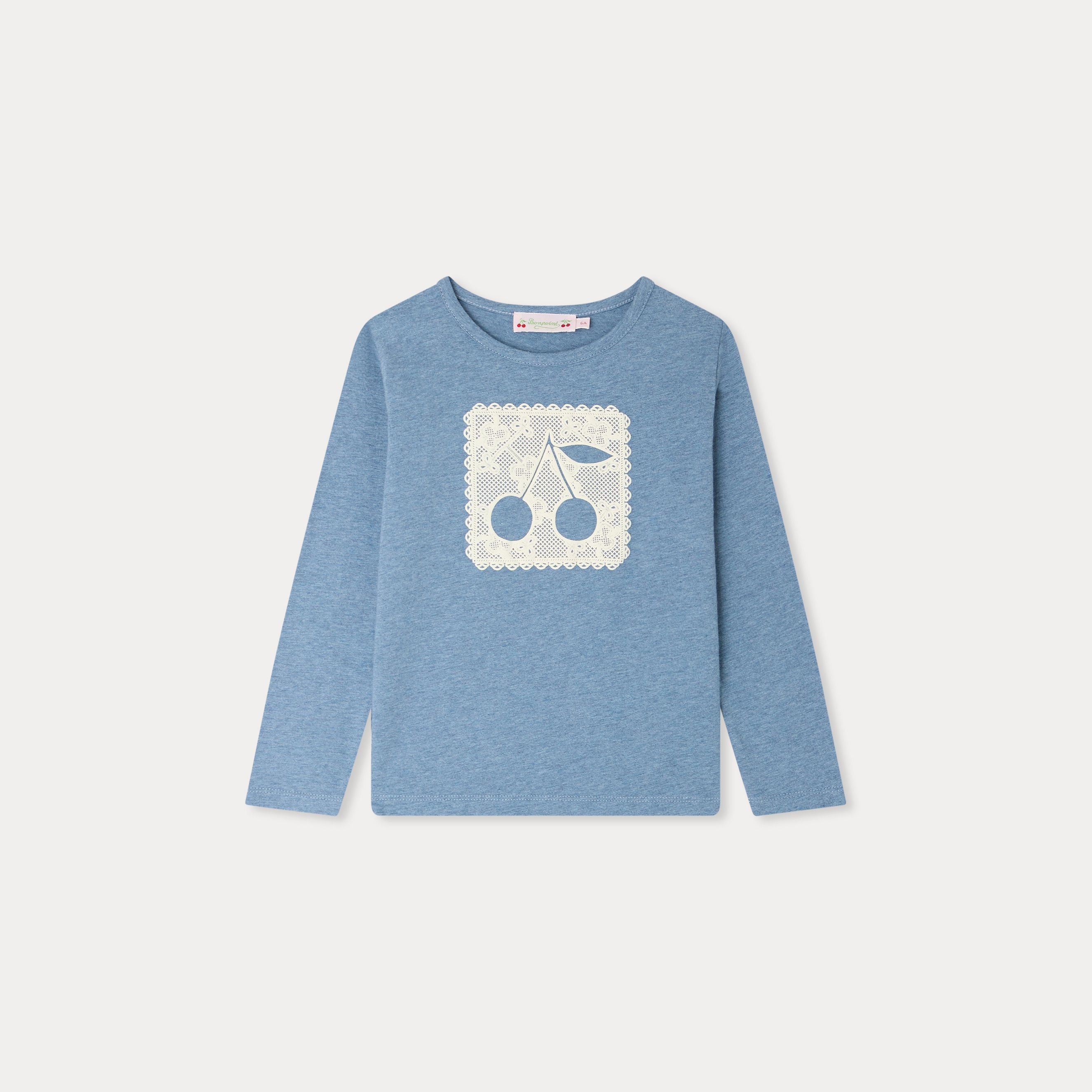 Girls Blue Logo Cotton T-Shirt