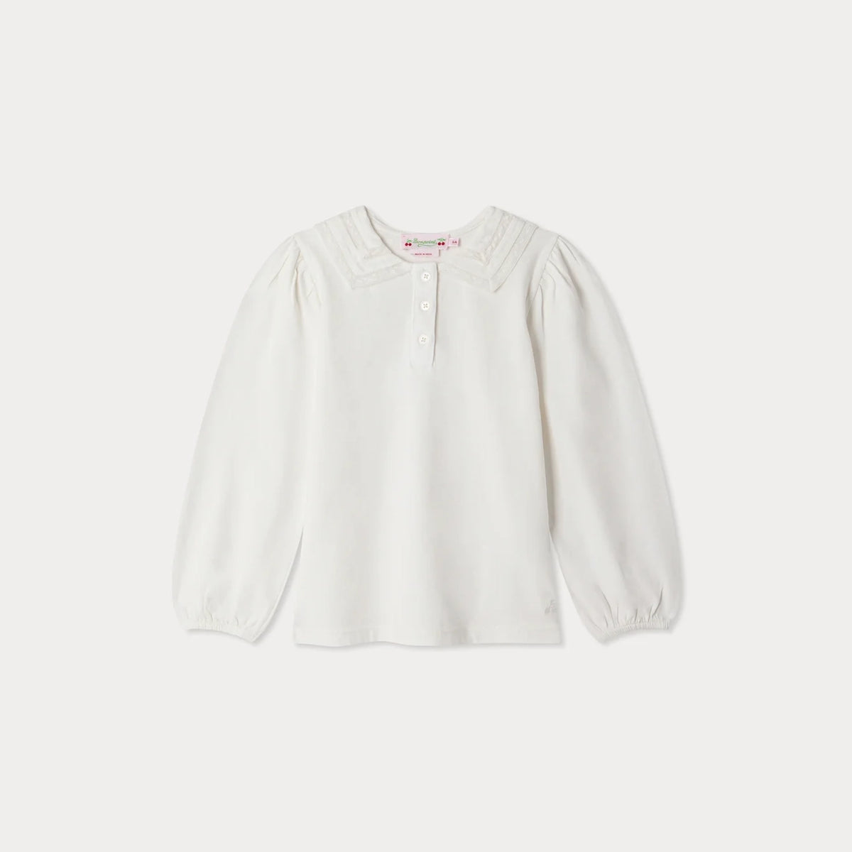 Girls White Cotton T-Shirt