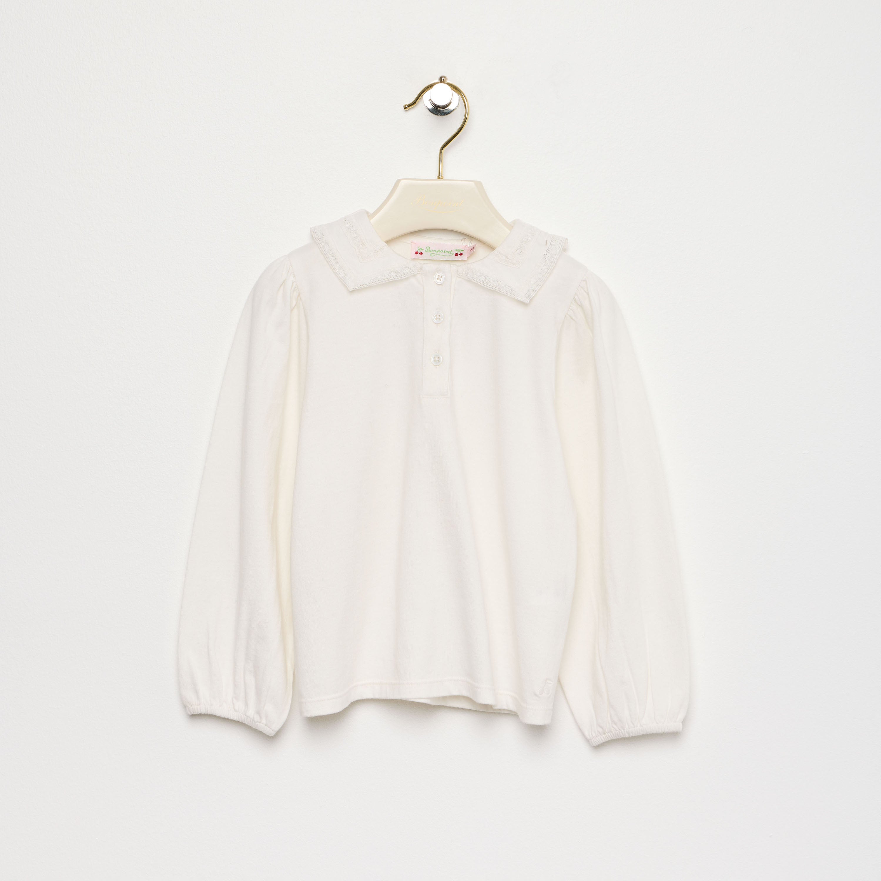 Girls White Cotton T-Shirt