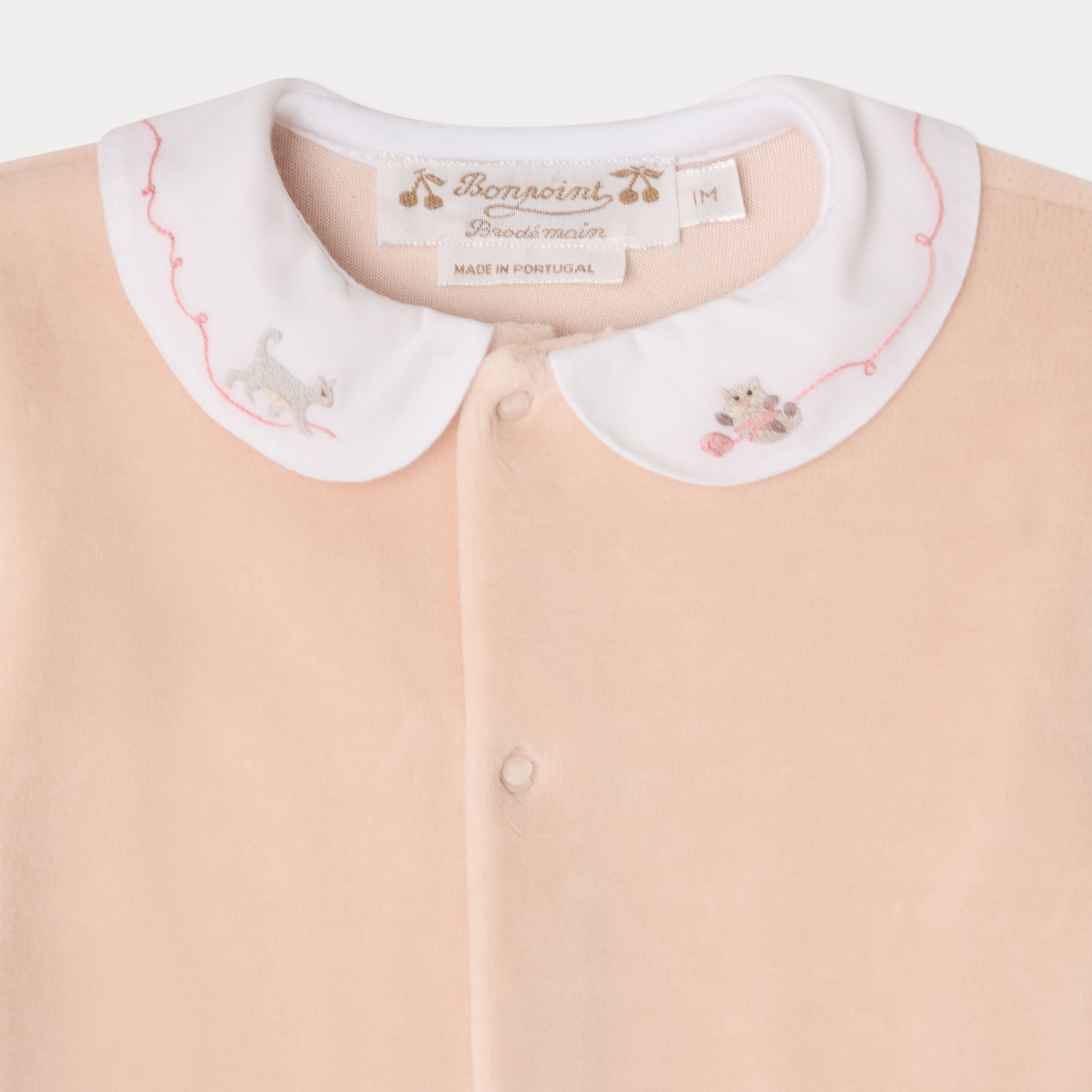 Baby Girls Rose Velvet Babysuit