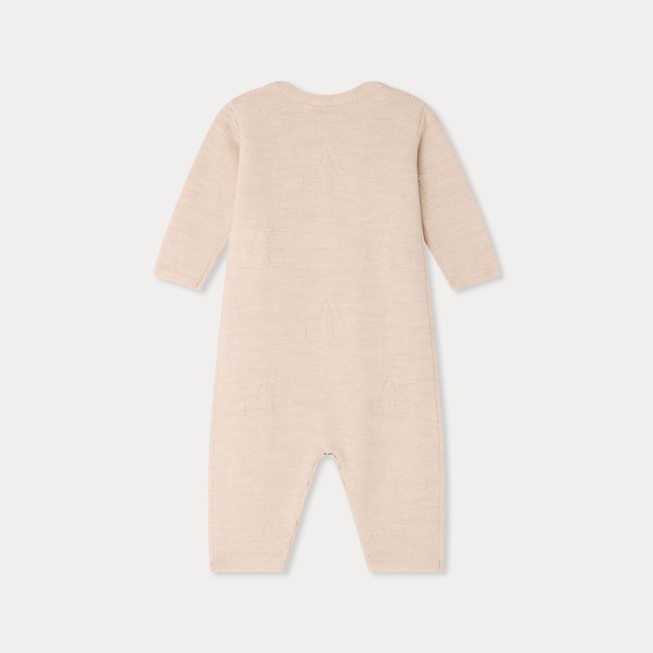 Baby Boys & Girls Beige Wool Babysuit