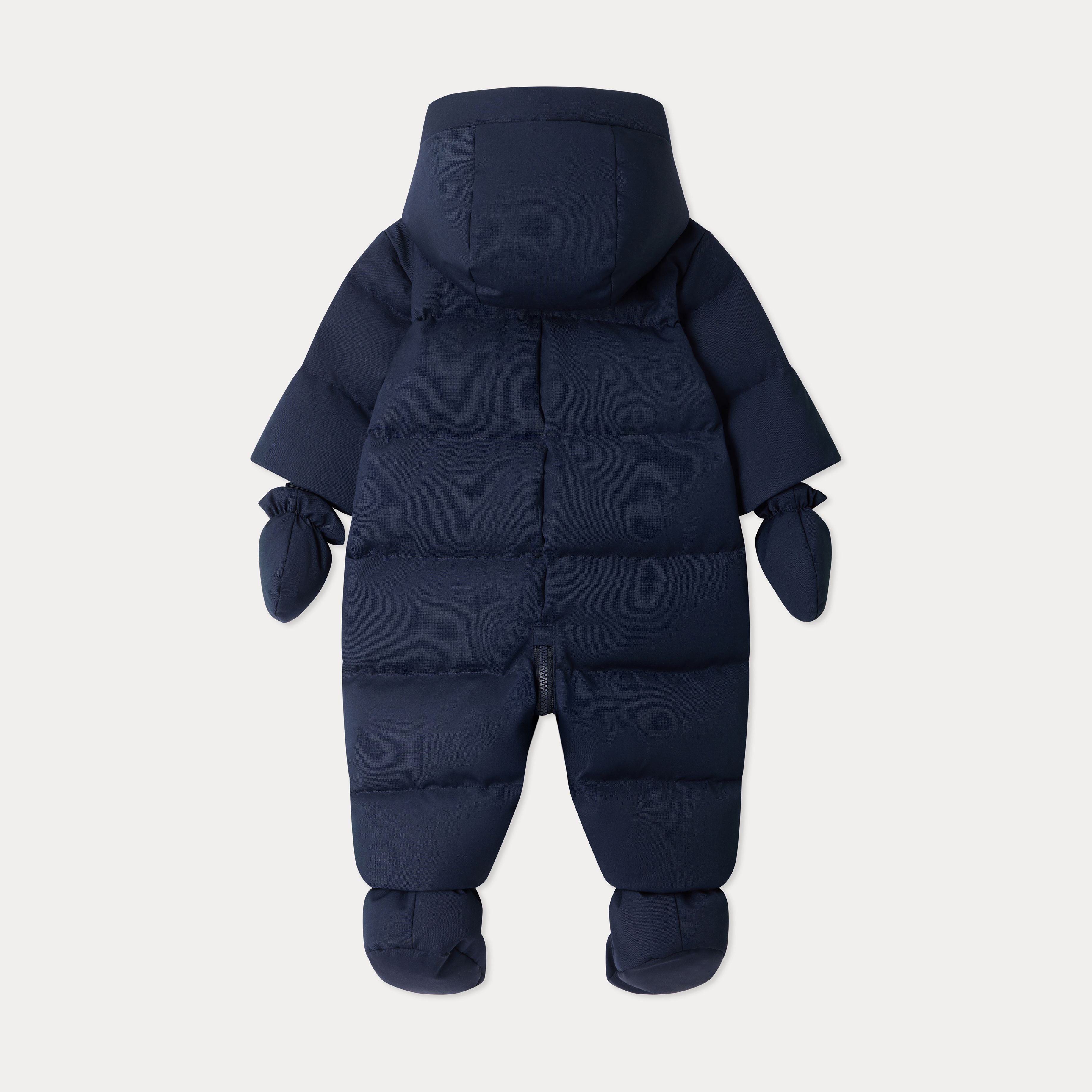Baby Boys Navy Padded Down Babysuit