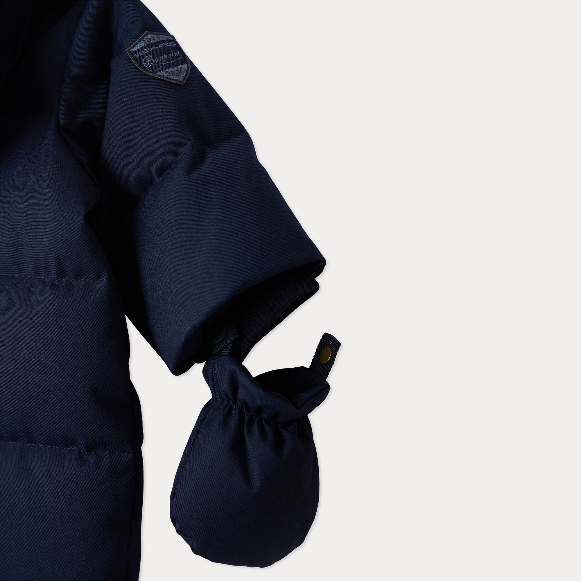 Baby Boys Navy Padded Down Babysuit