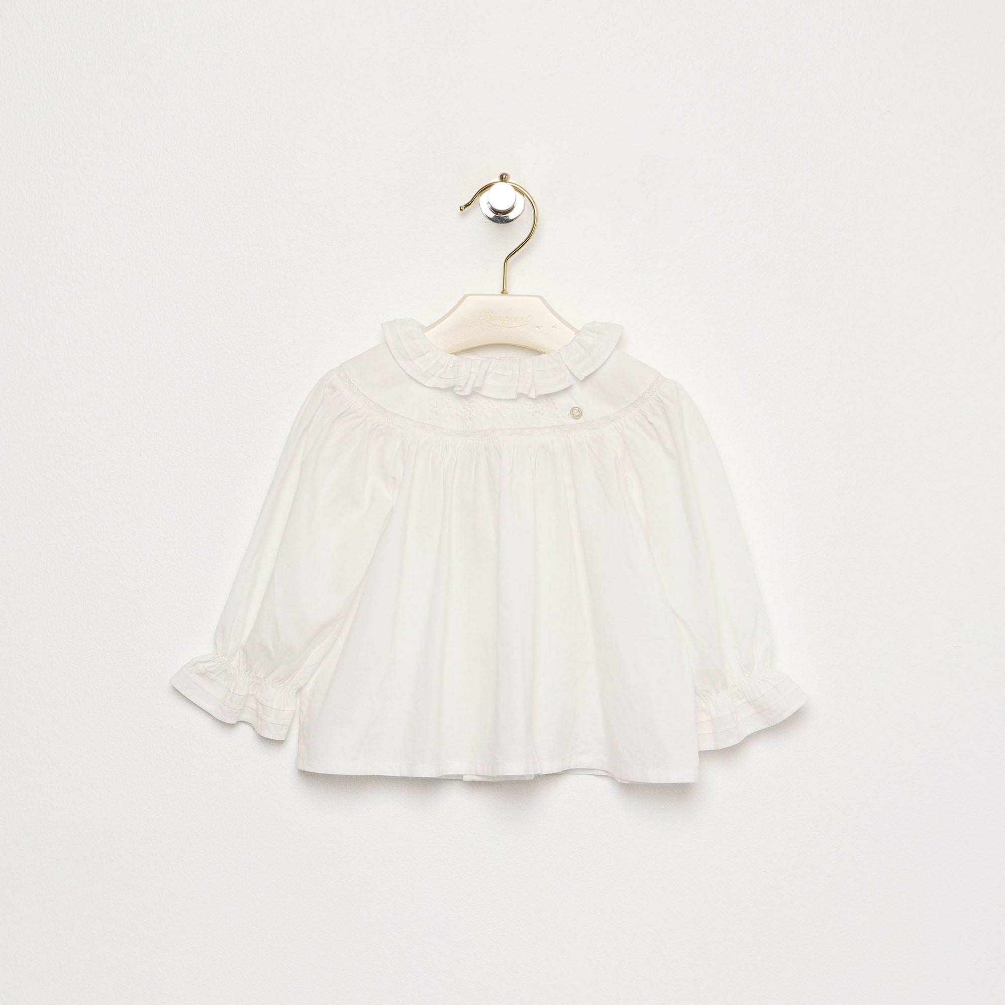 Baby Girls White Cotton Blouse