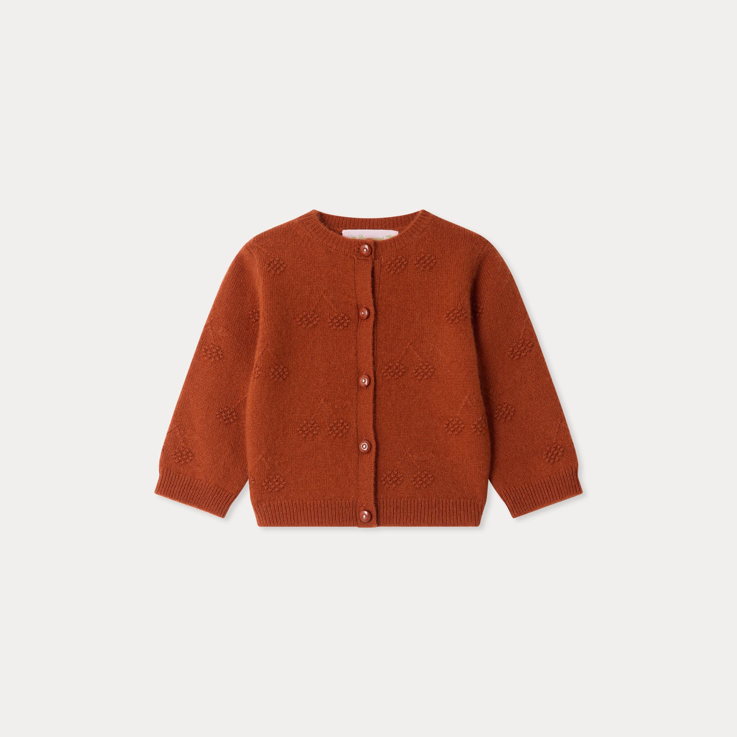 Baby Girls Orange Red Cashmere Cardigan