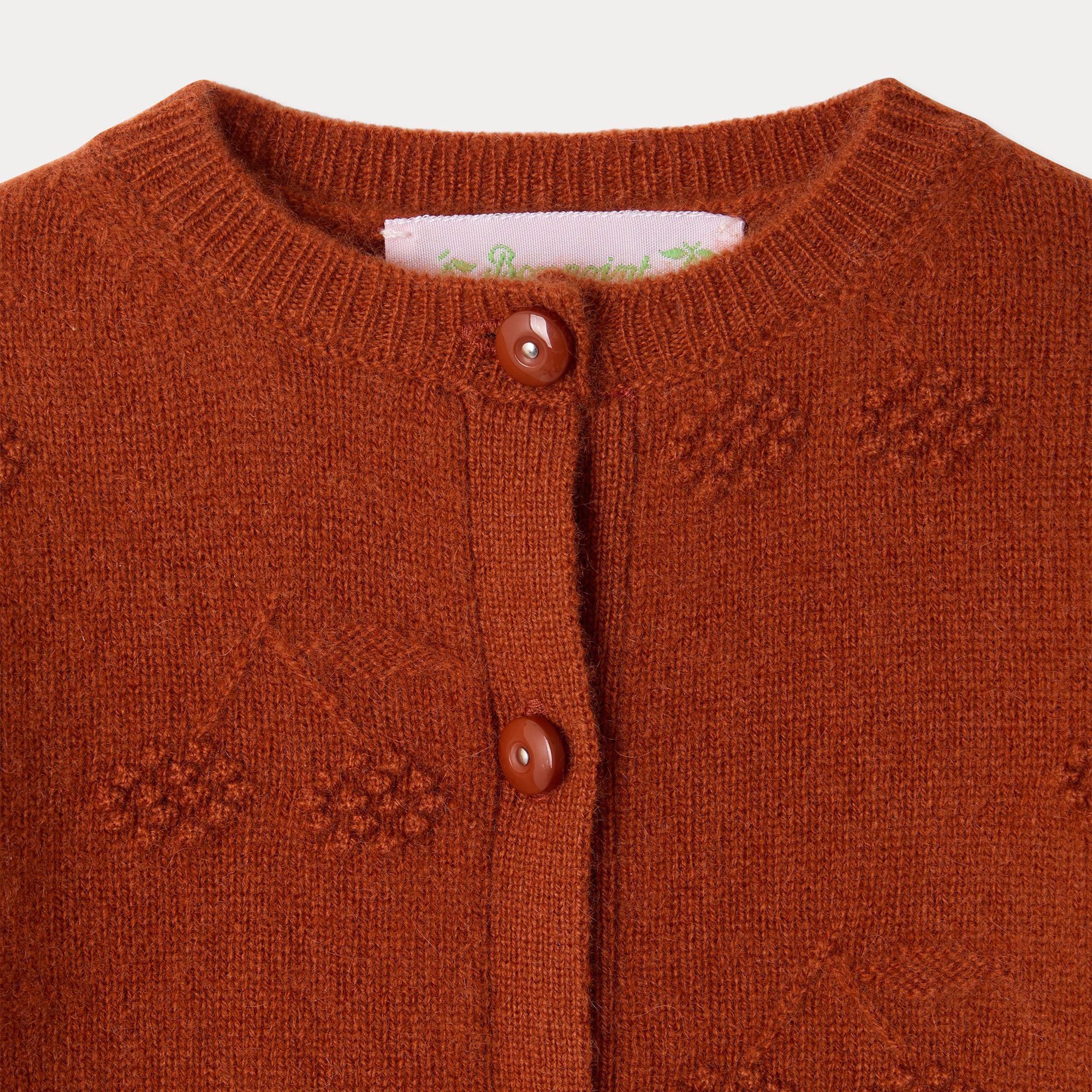 Baby Girls Orange Red Cashmere Cardigan