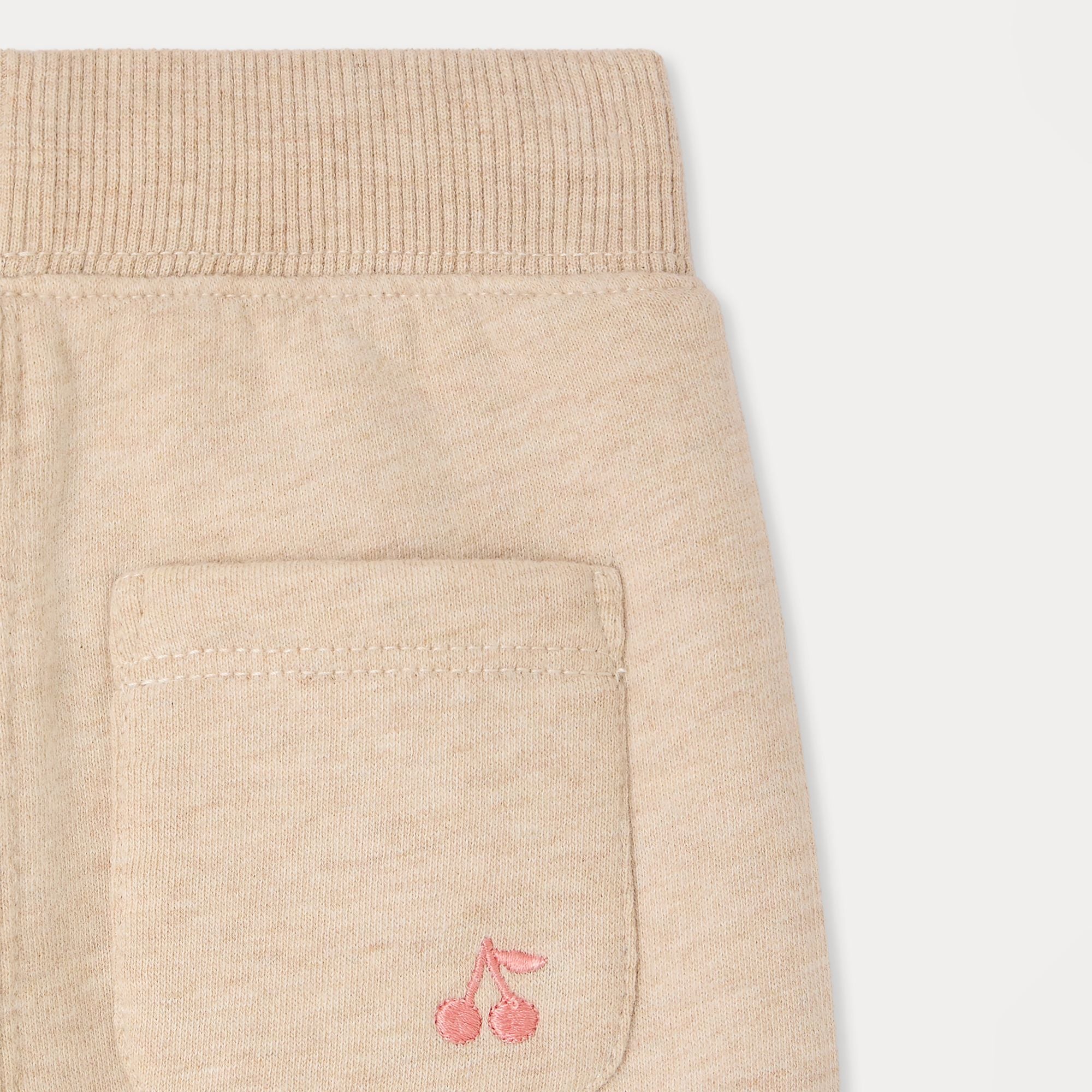 Baby Girls Beige Cotton Trousers