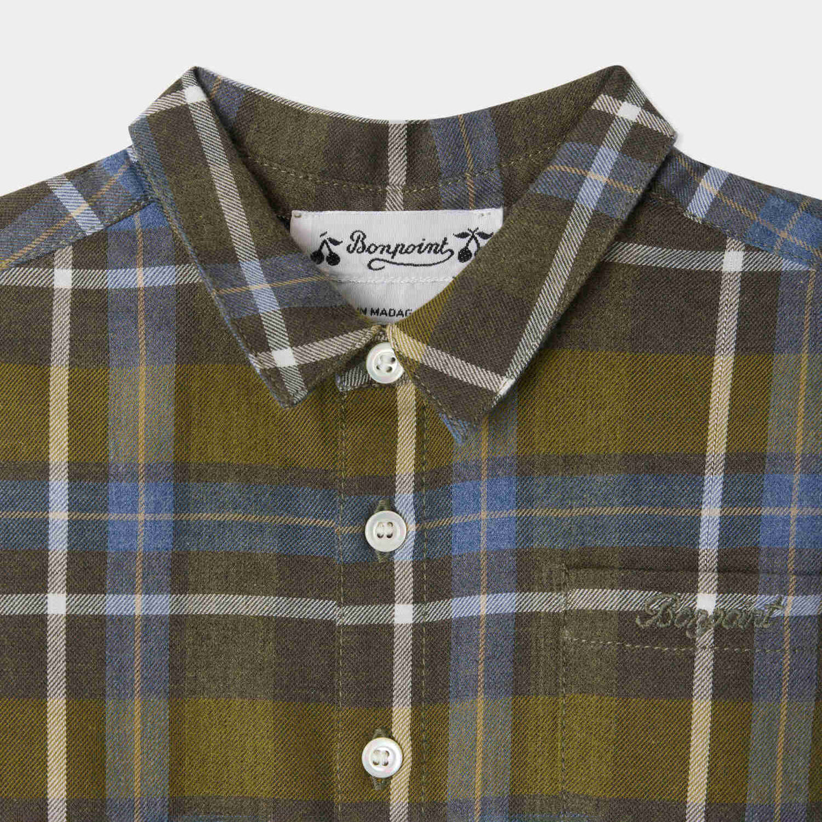 Baby Boys Khaki Check Cotton Shirt