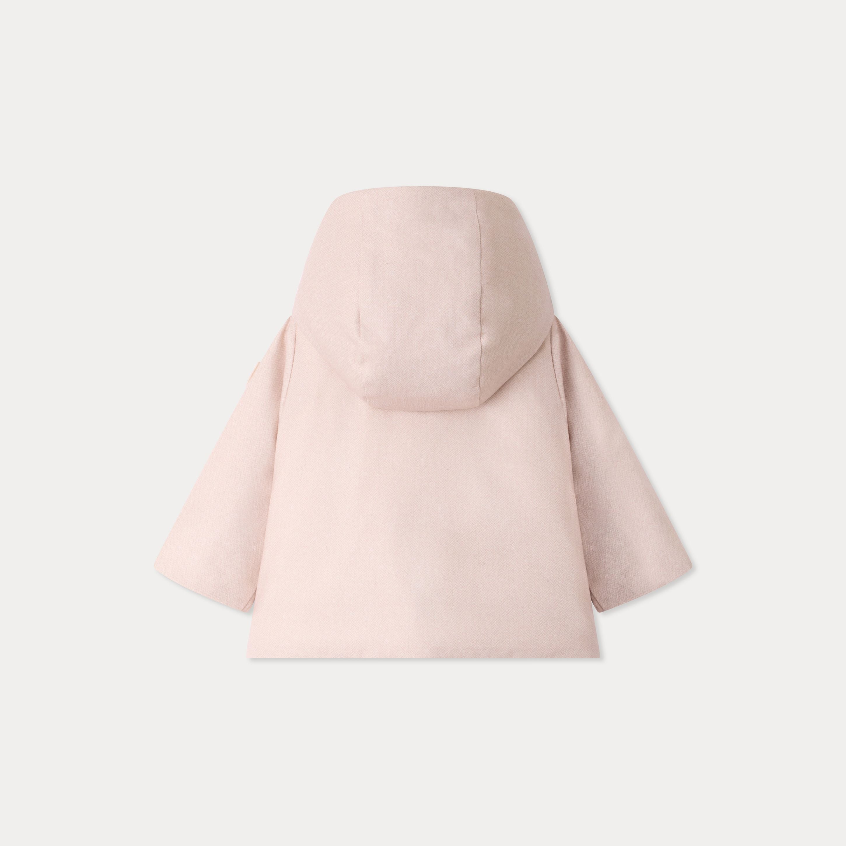 Baby Girls Beige Hooded Padded Jacket