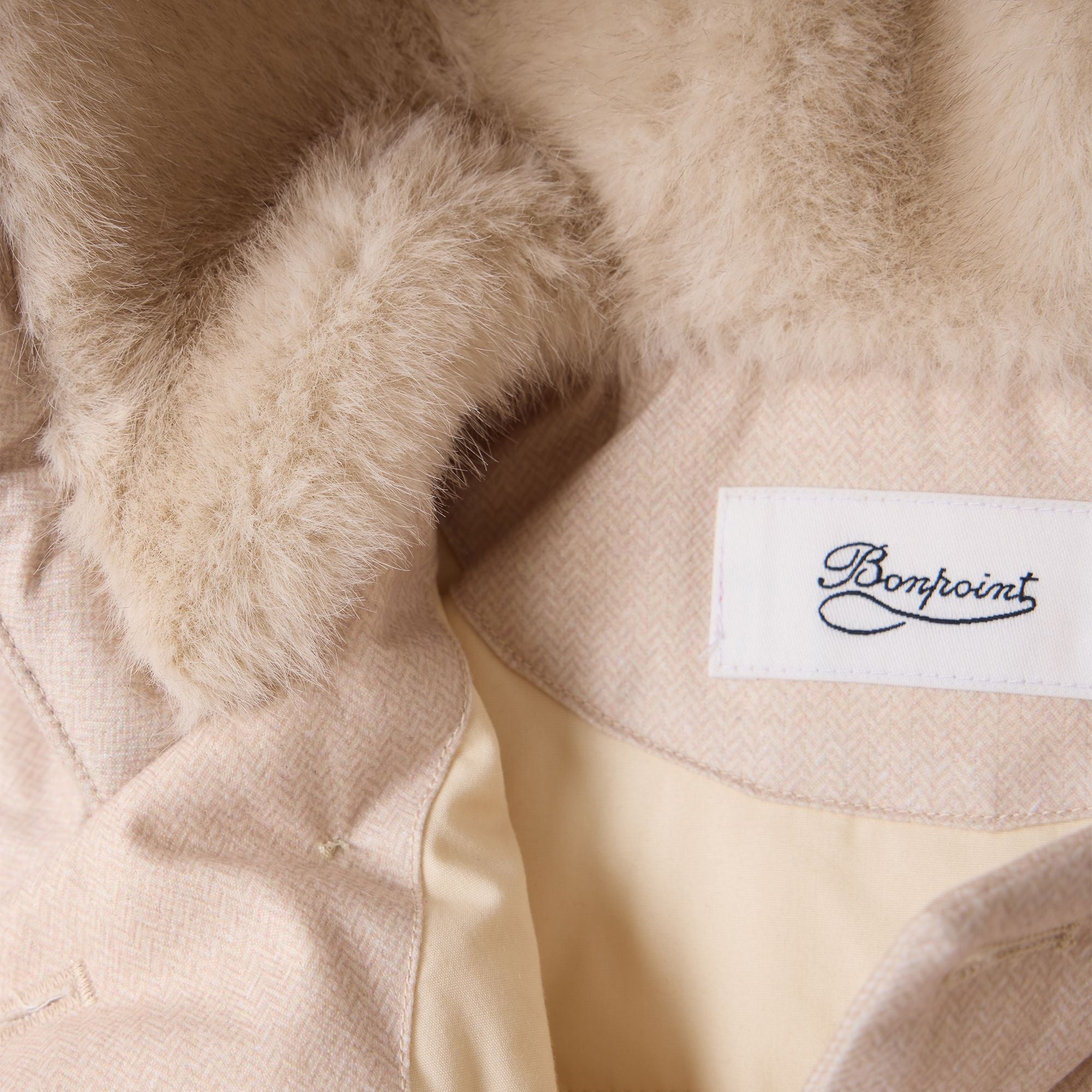 Baby Girls Beige Hooded Padded Jacket