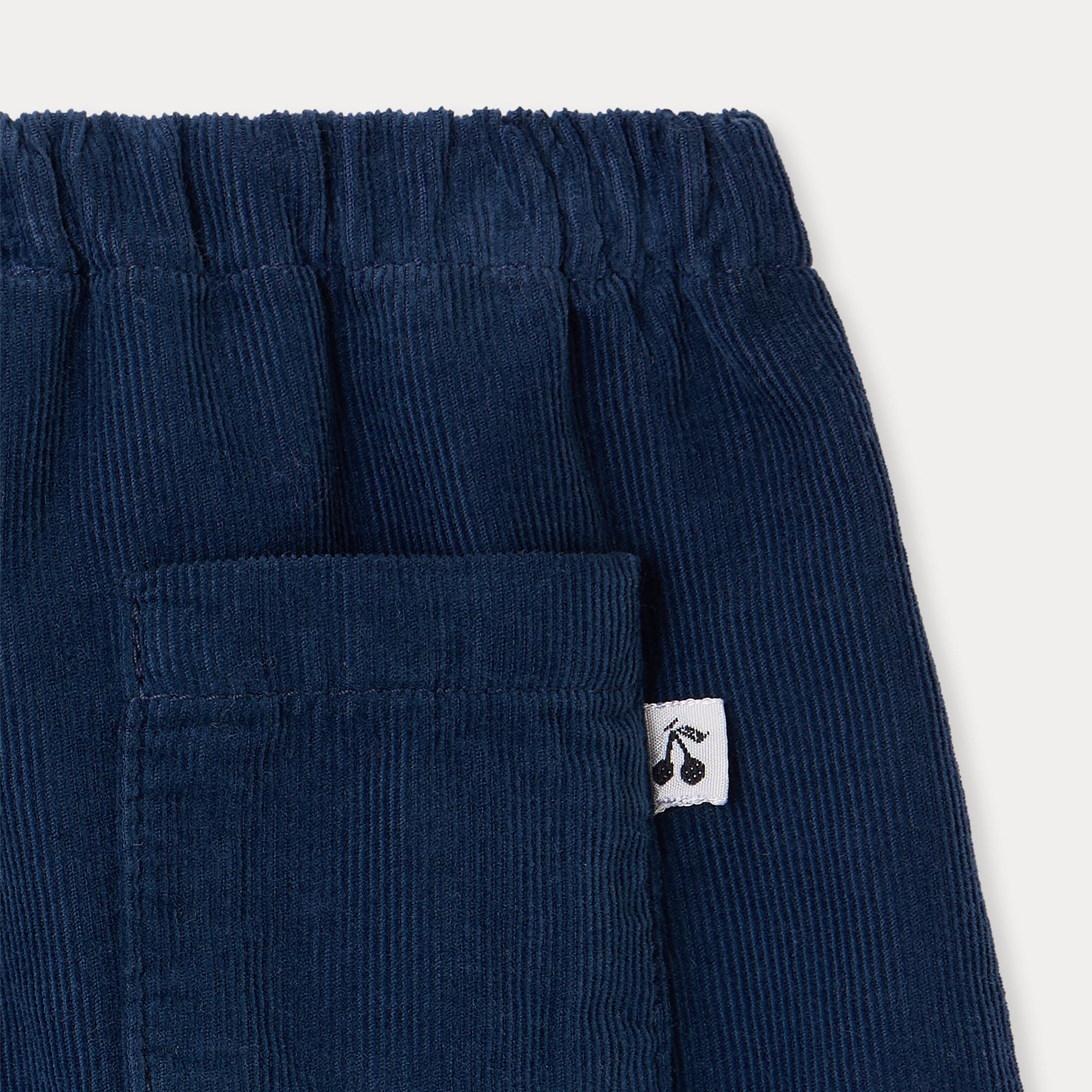 Baby Boys & Girls Dark Blue Cotton Trousers