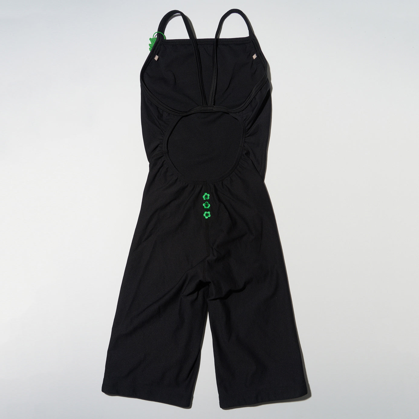 Women Black Cropped Professional Swimsuit