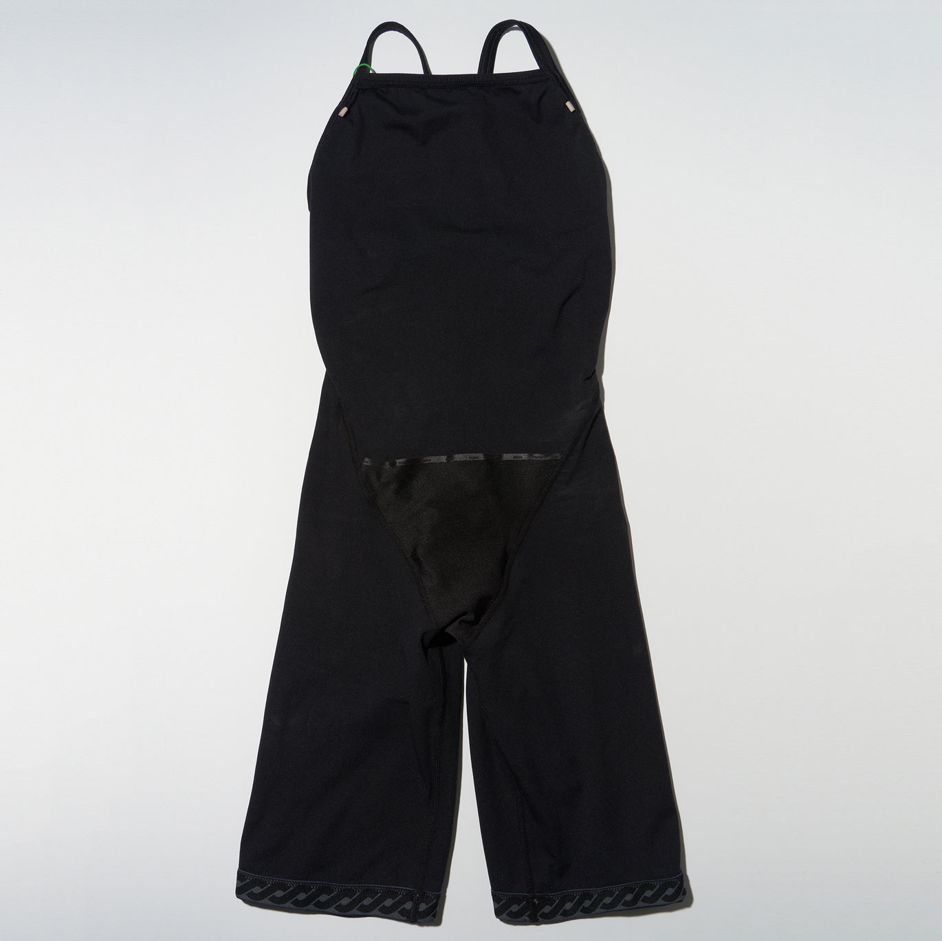 Women Black Cropped Professional Swimsuit