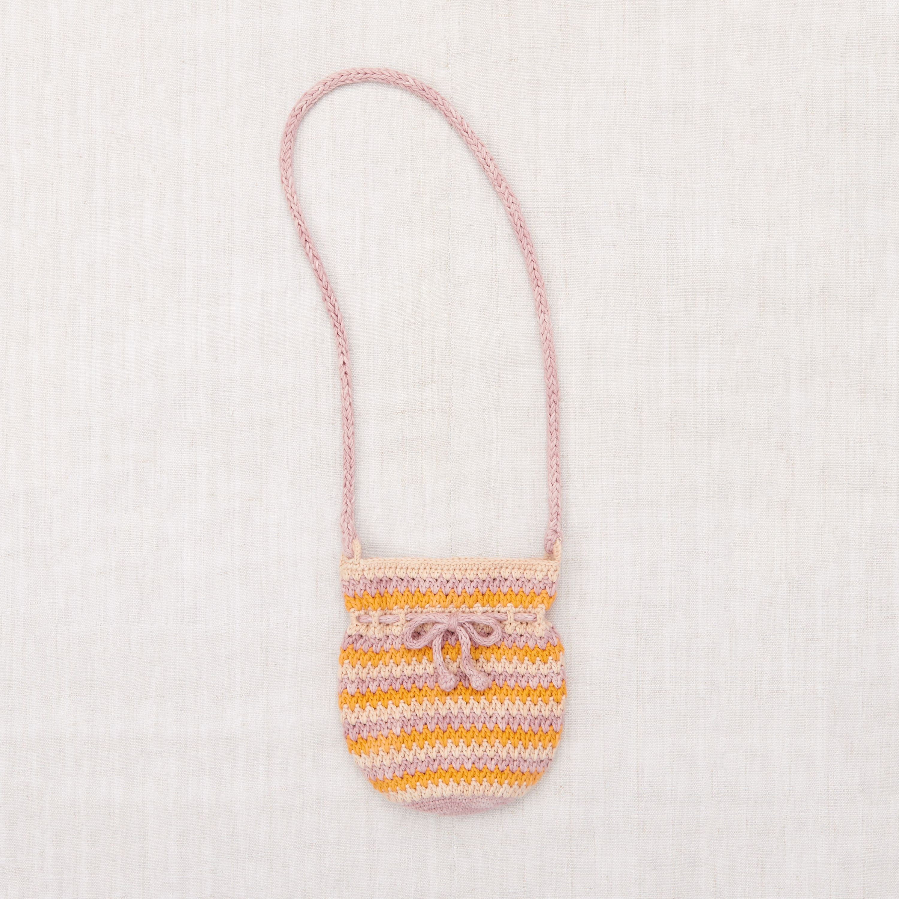 Girls Multicolor Stripes Knit Shoulder Bag