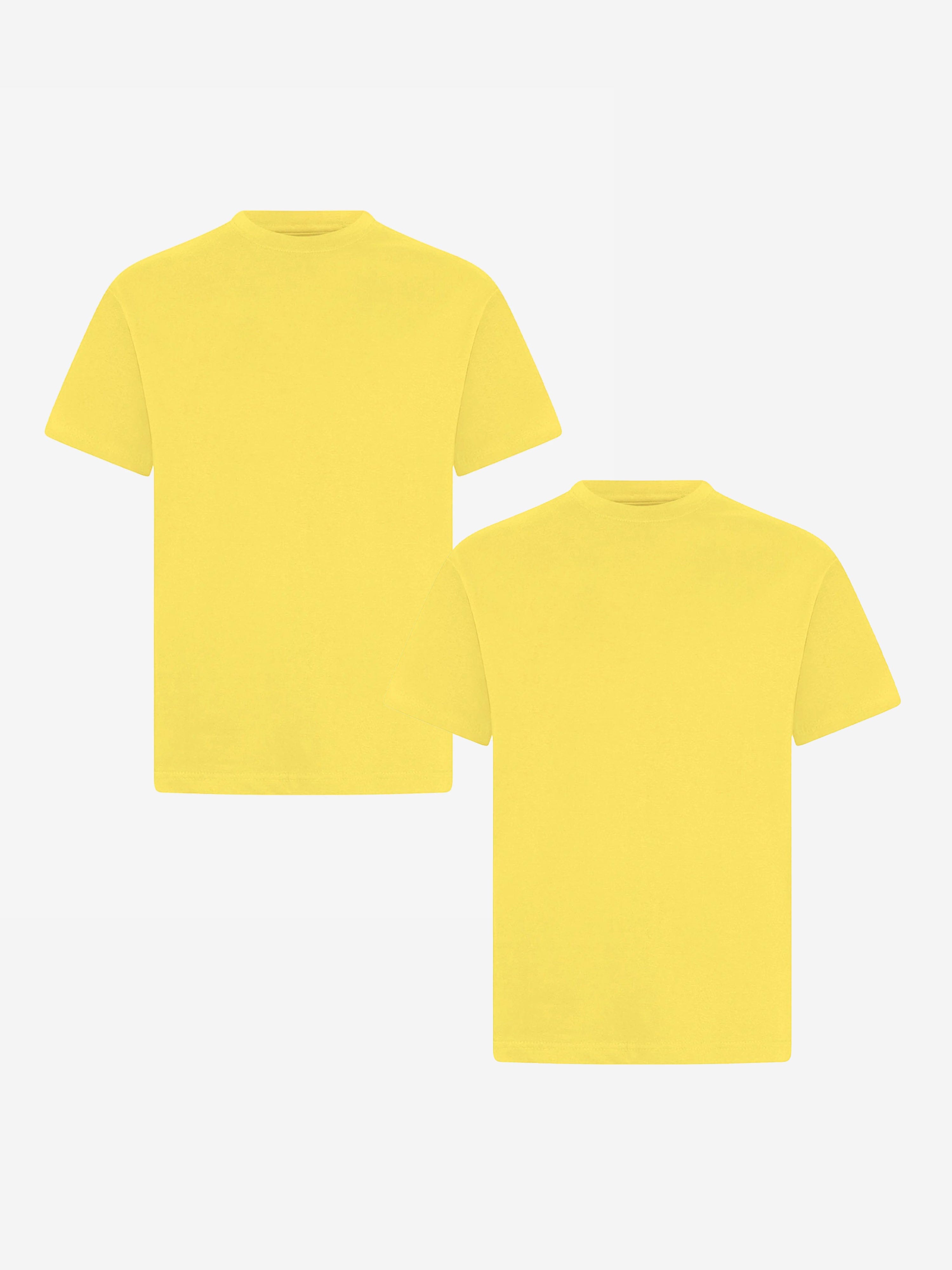 Zeco Kids School Crew Neck T-Shirt (Twin Pack) in Yellow