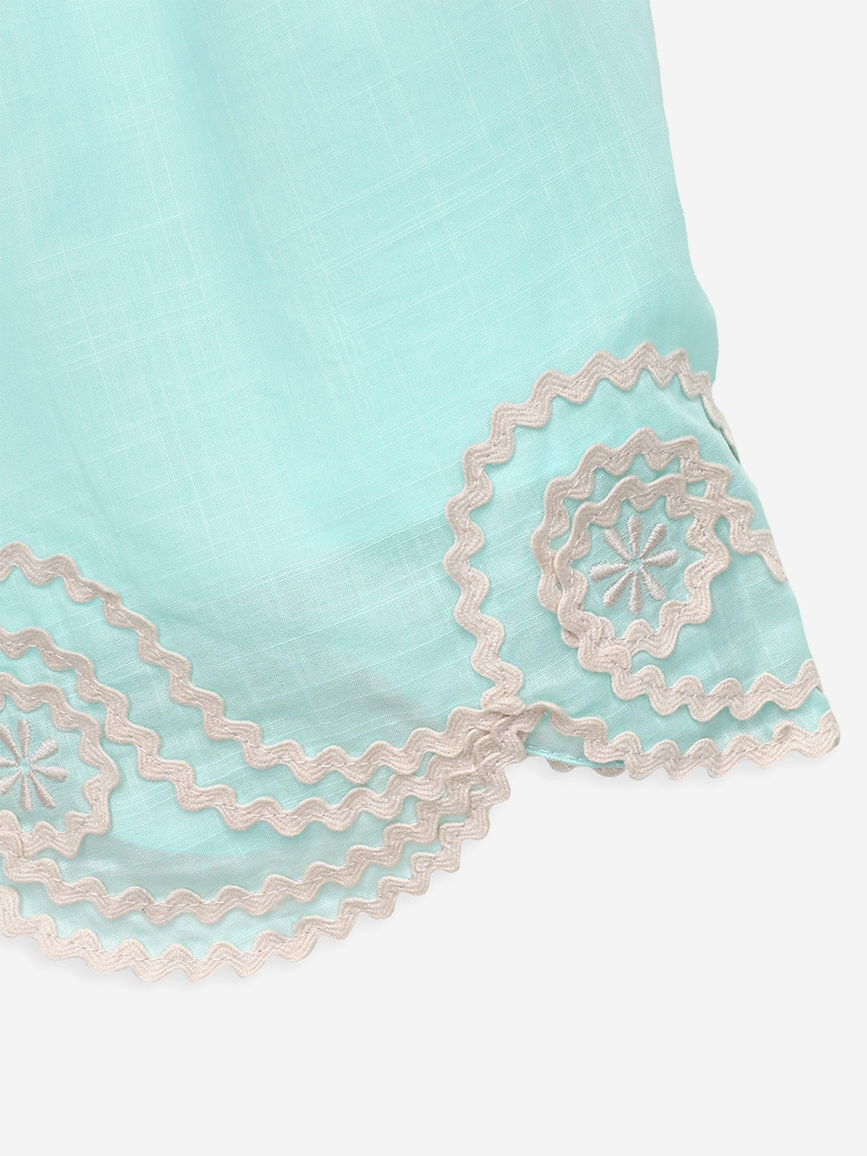 Zimmermann Girls Waverly Ric Rac Shorts in Blue