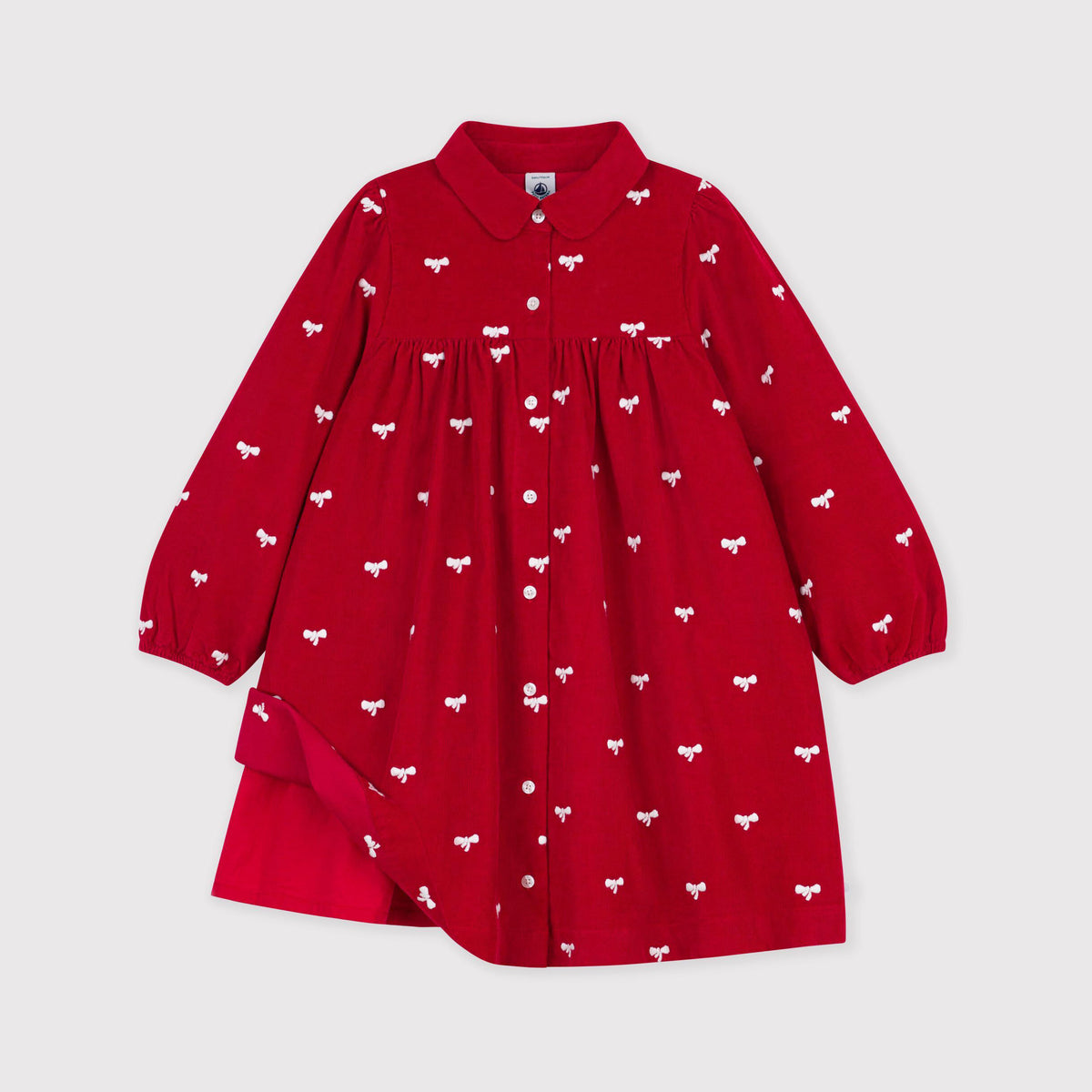 Girls Red Corduroy Cotton Dress