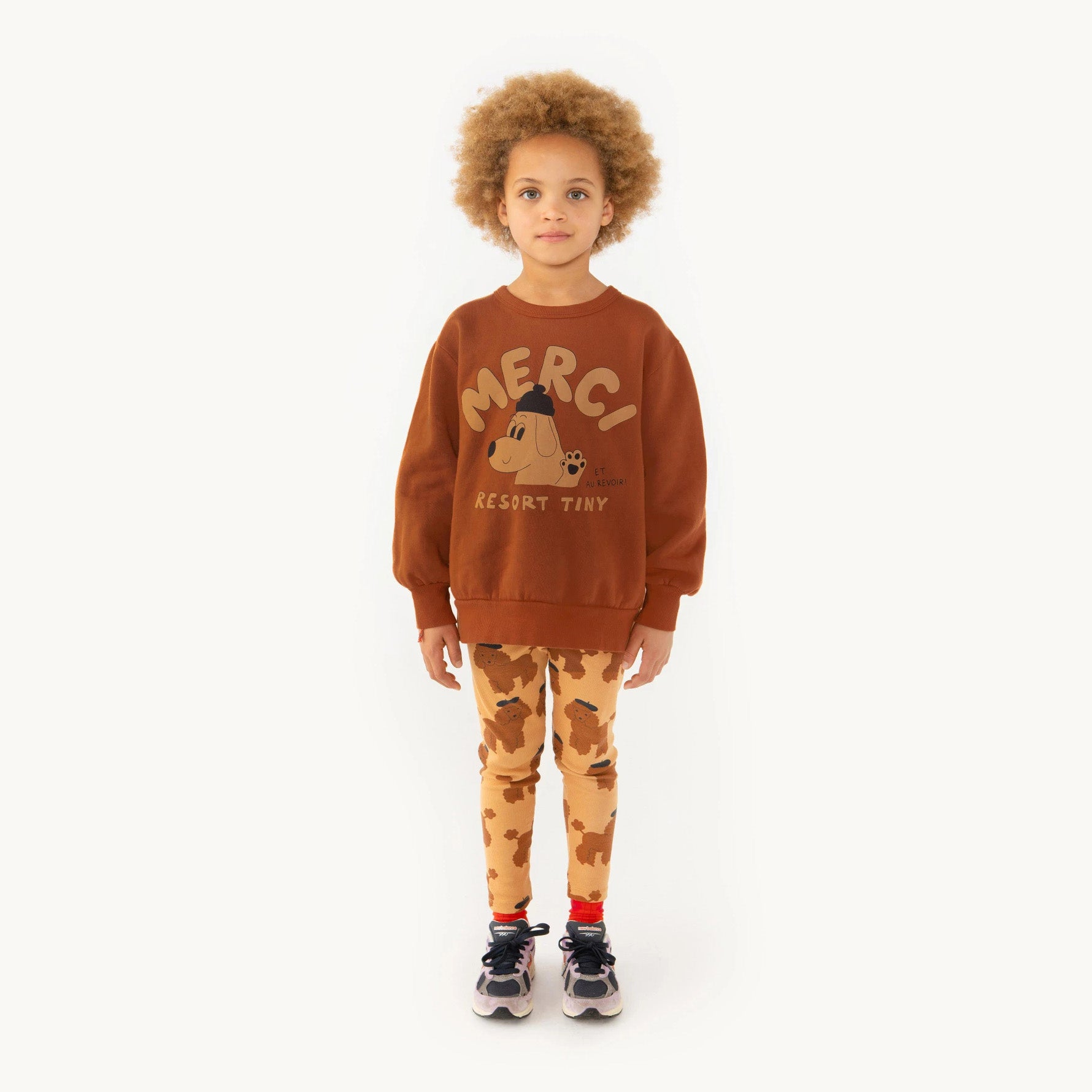 Boys & Girls Brown Printed Cotton Sweatshirt