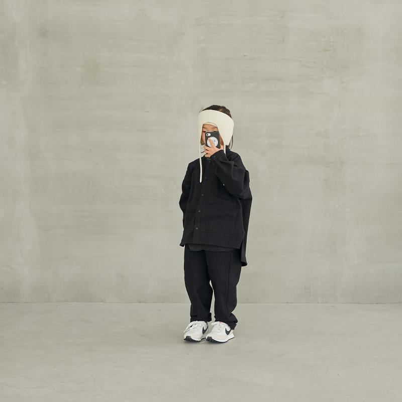 Boys & Girls Black Cotton Trousers