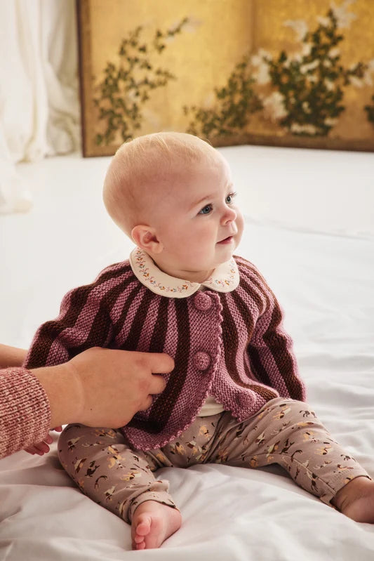 Baby Boys & Girls Pink Stripes Wool Cardigan