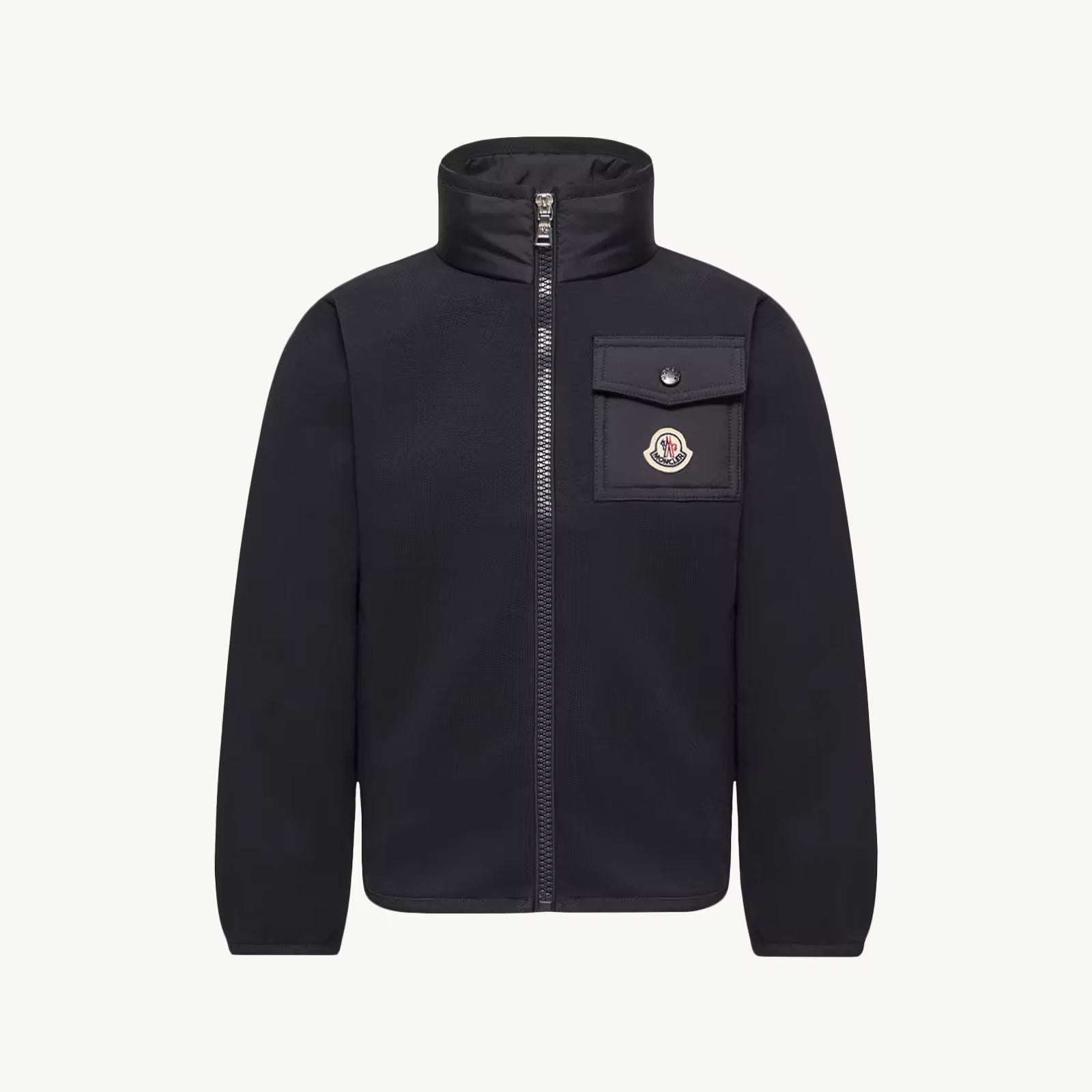 Boys Navy Cotton Zip-Up Top