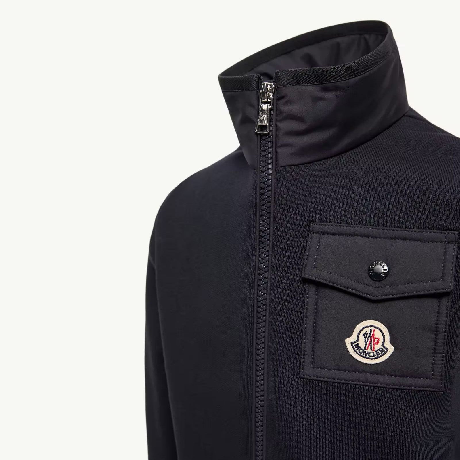 Boys Navy Cotton Zip-Up Top