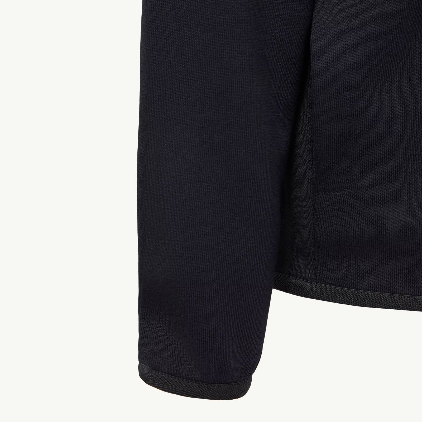 Boys Navy Cotton Zip-Up Top