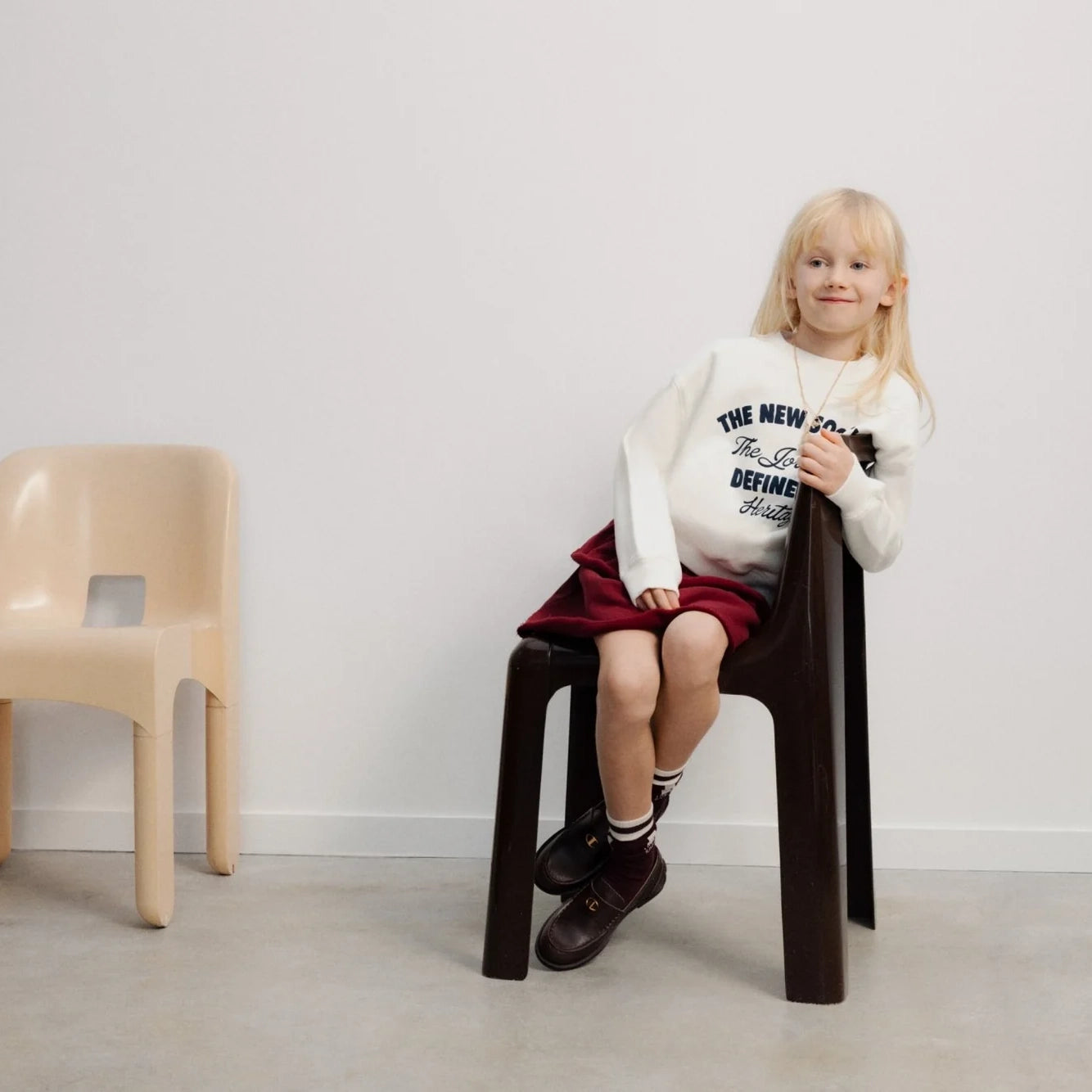 Jupe enfant en velours côtelé rouge