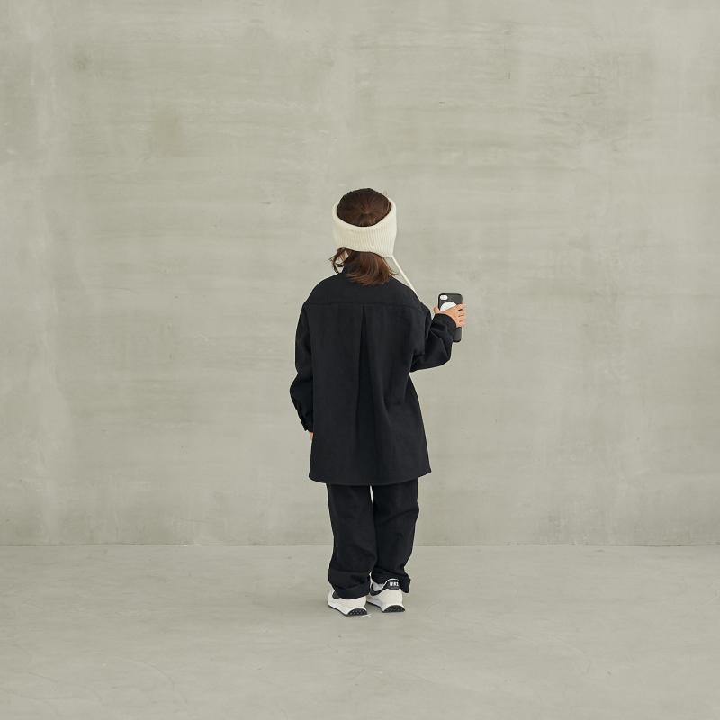Boys & Girls Black Cotton Trousers