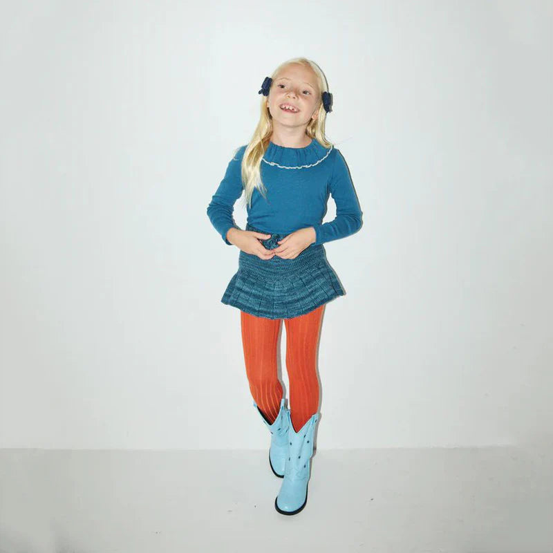Girls Blue Wool Skirt