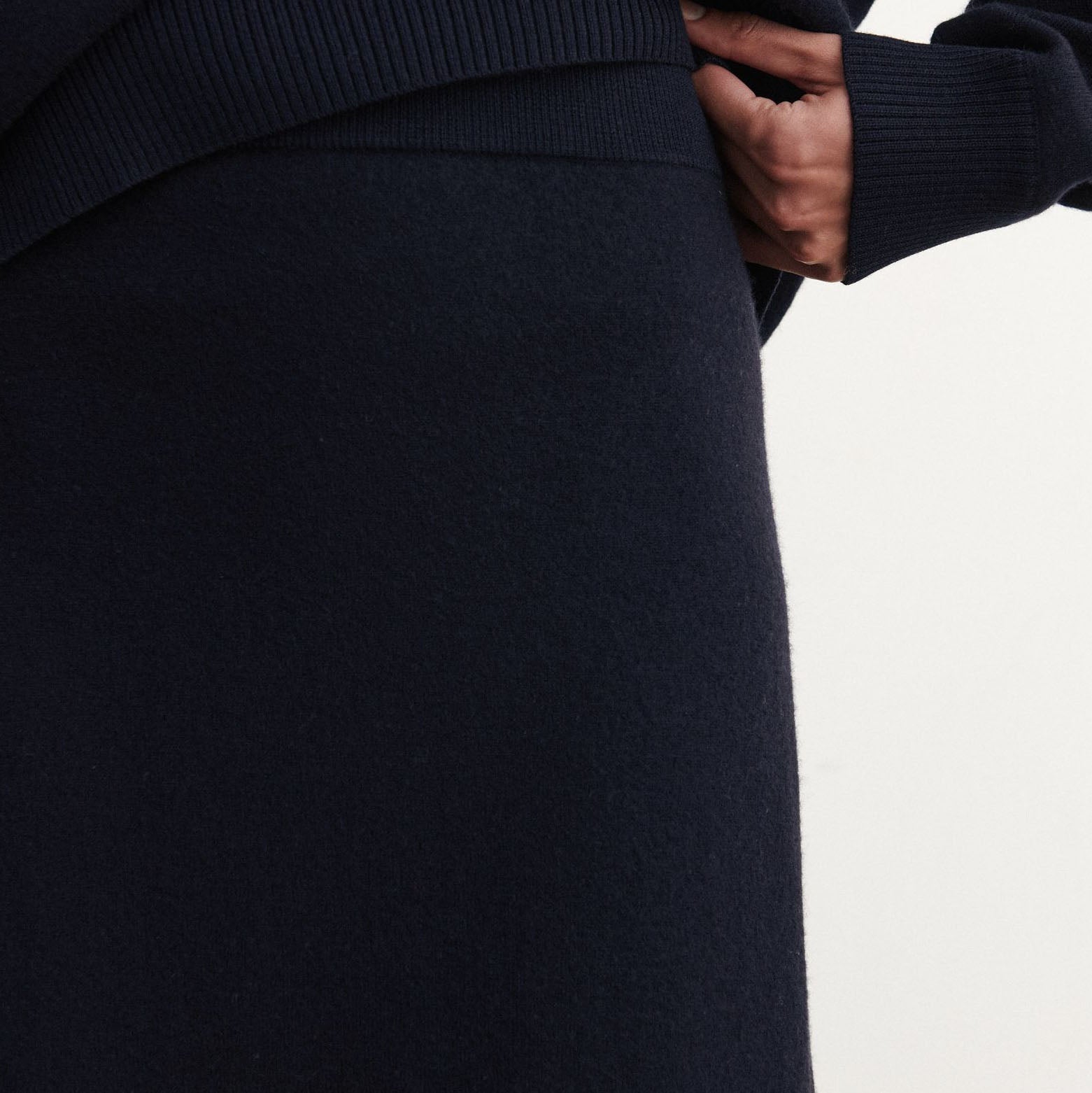 Women Navy Wool Skirt