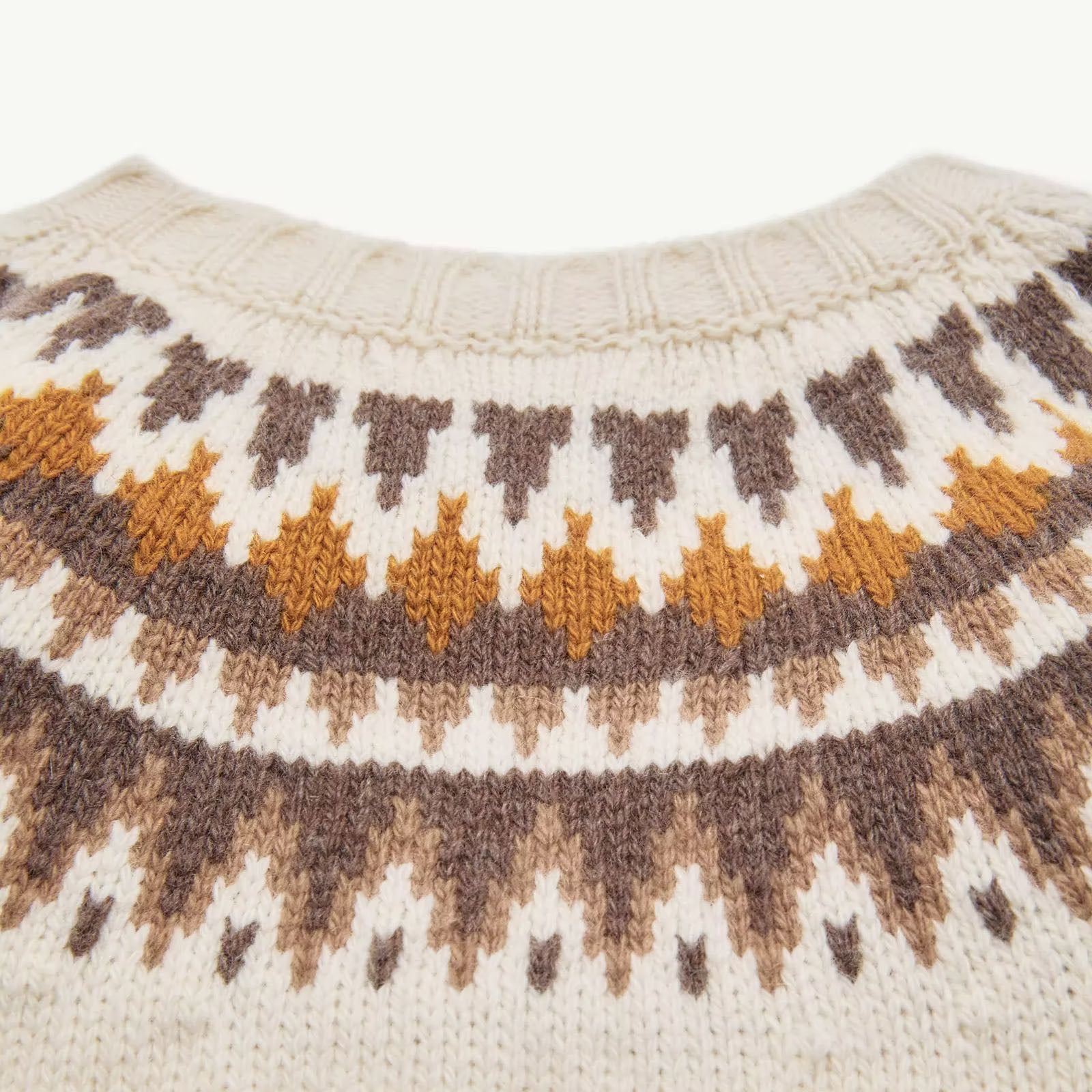Pull en laine jacquard blanc pour bébés garçons