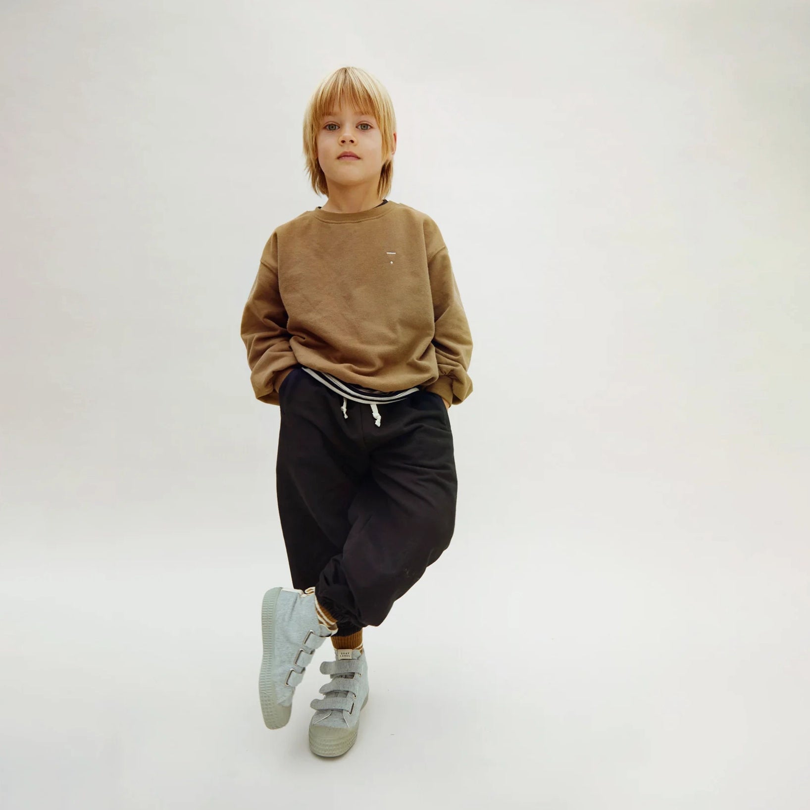 Boys & Girls Black Cotton Trousers