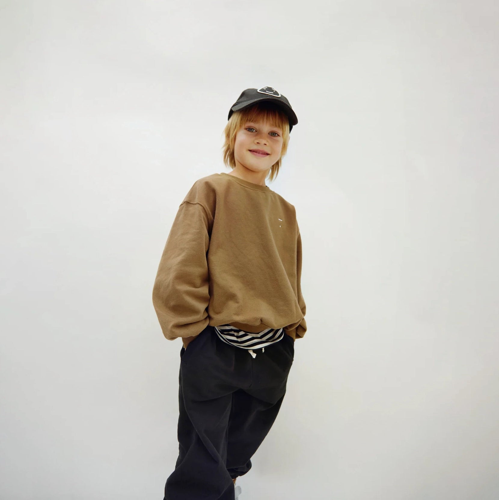 Boys & Girls Black Cotton Trousers