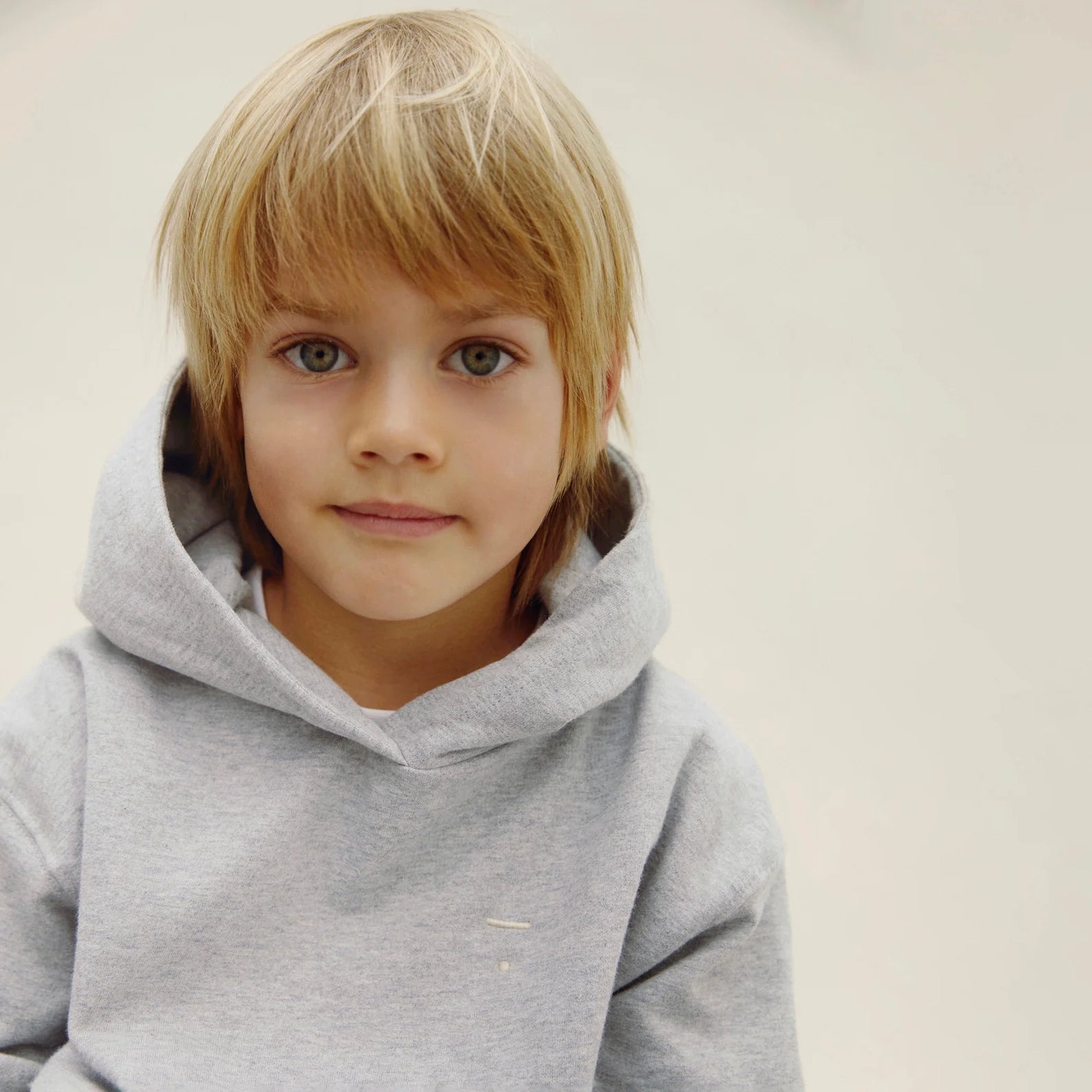 Boys & Girls Grey Hooded Cotton Sweatshirt