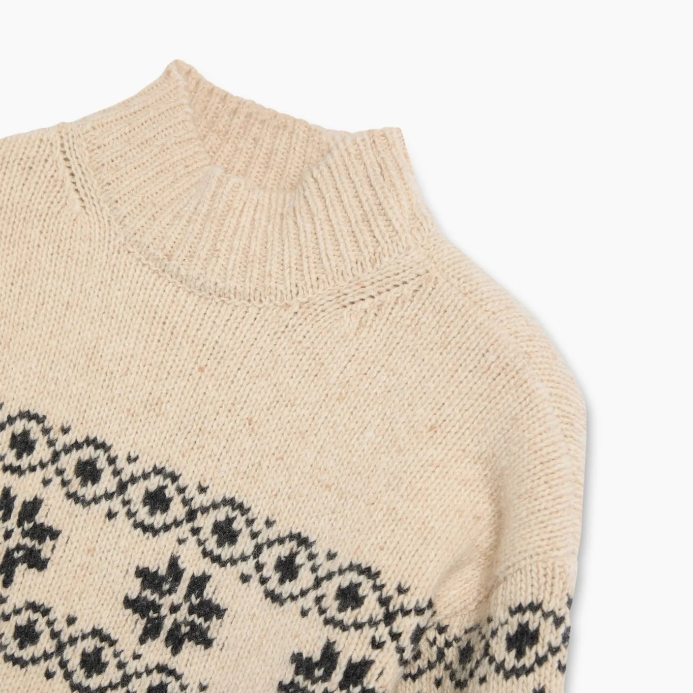 Boys & Girls White Jacquard Wool Sweater