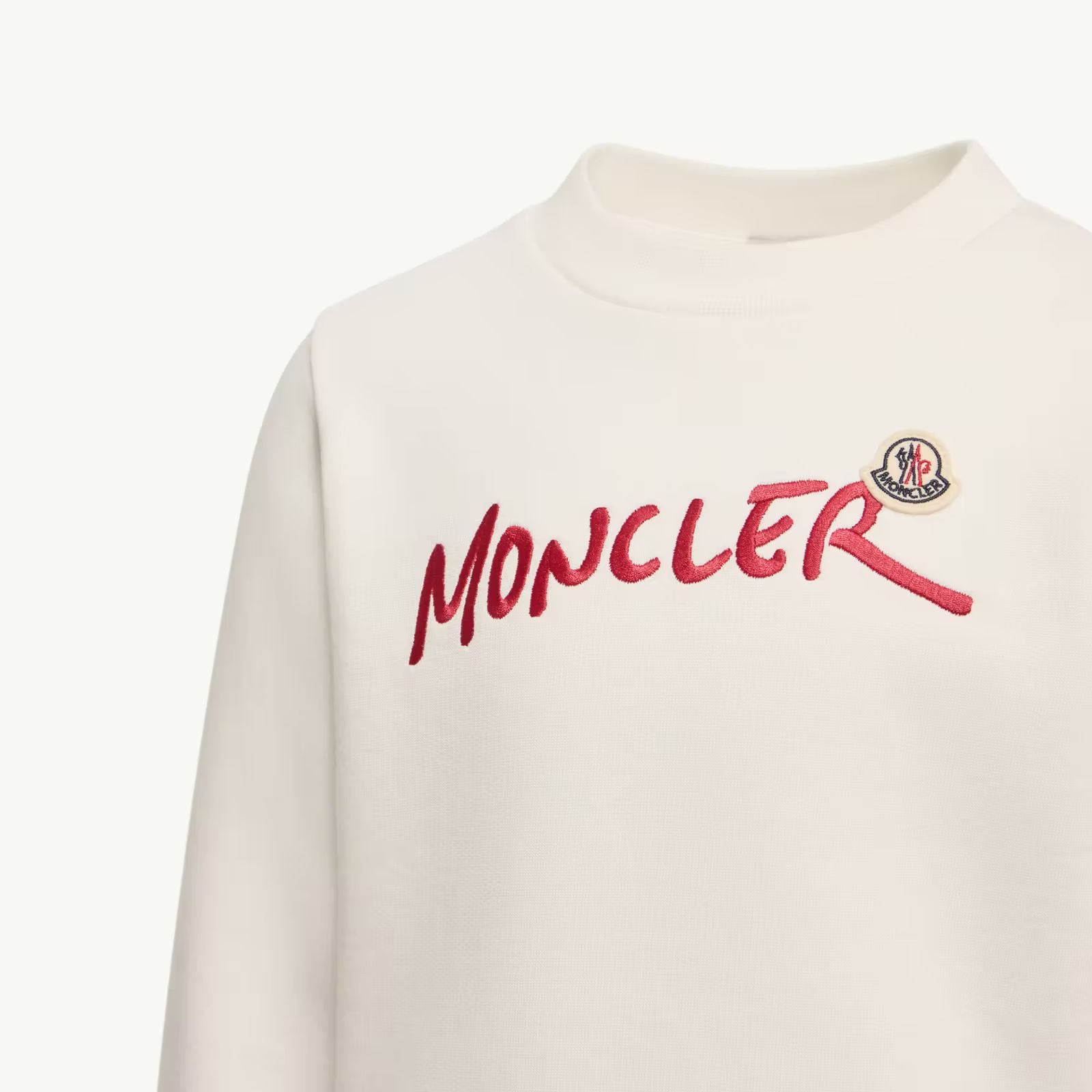 Sweat-shirt en coton blanc pour garçons avec logo brodé