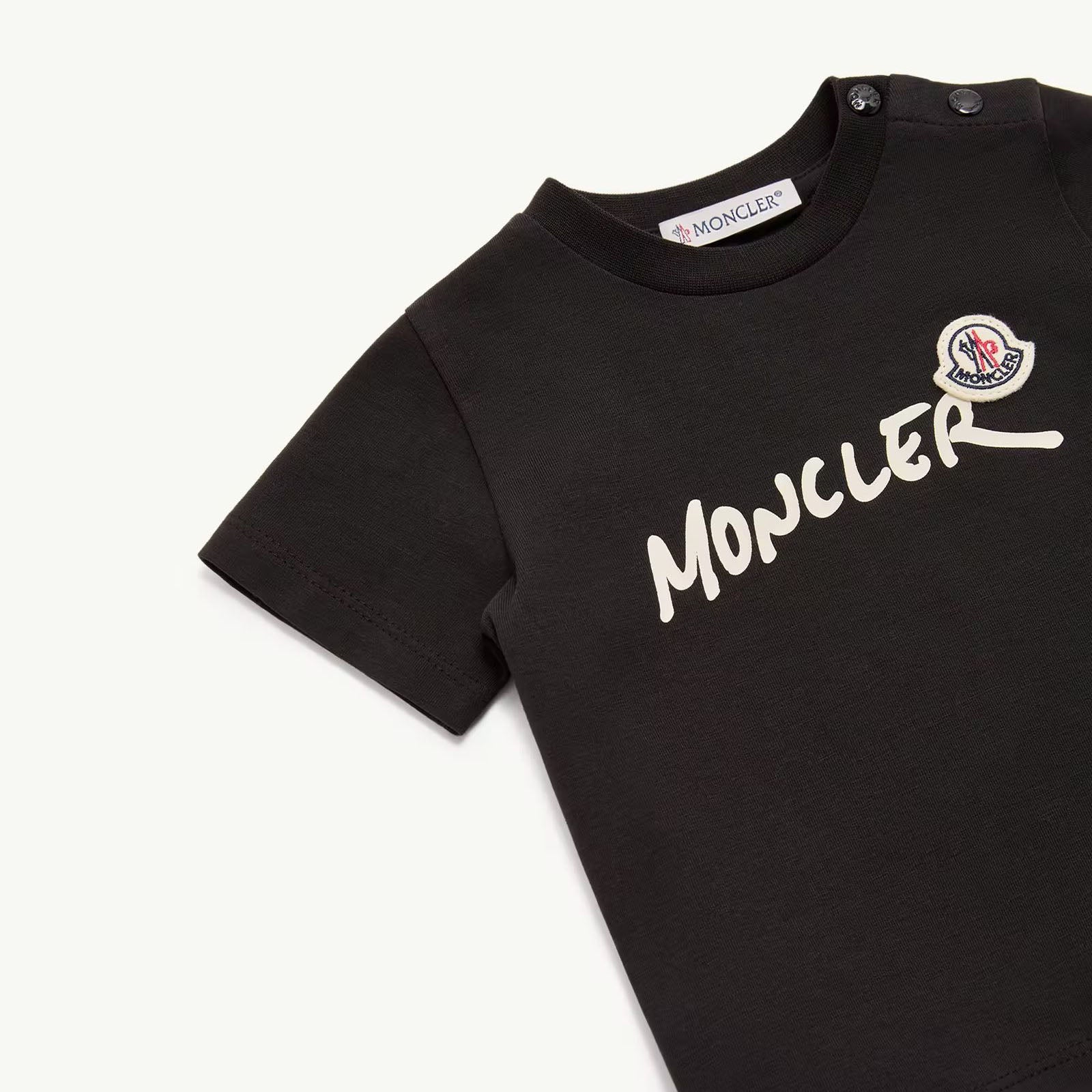 Baby Boys Black Logo Cotton T-Shirt