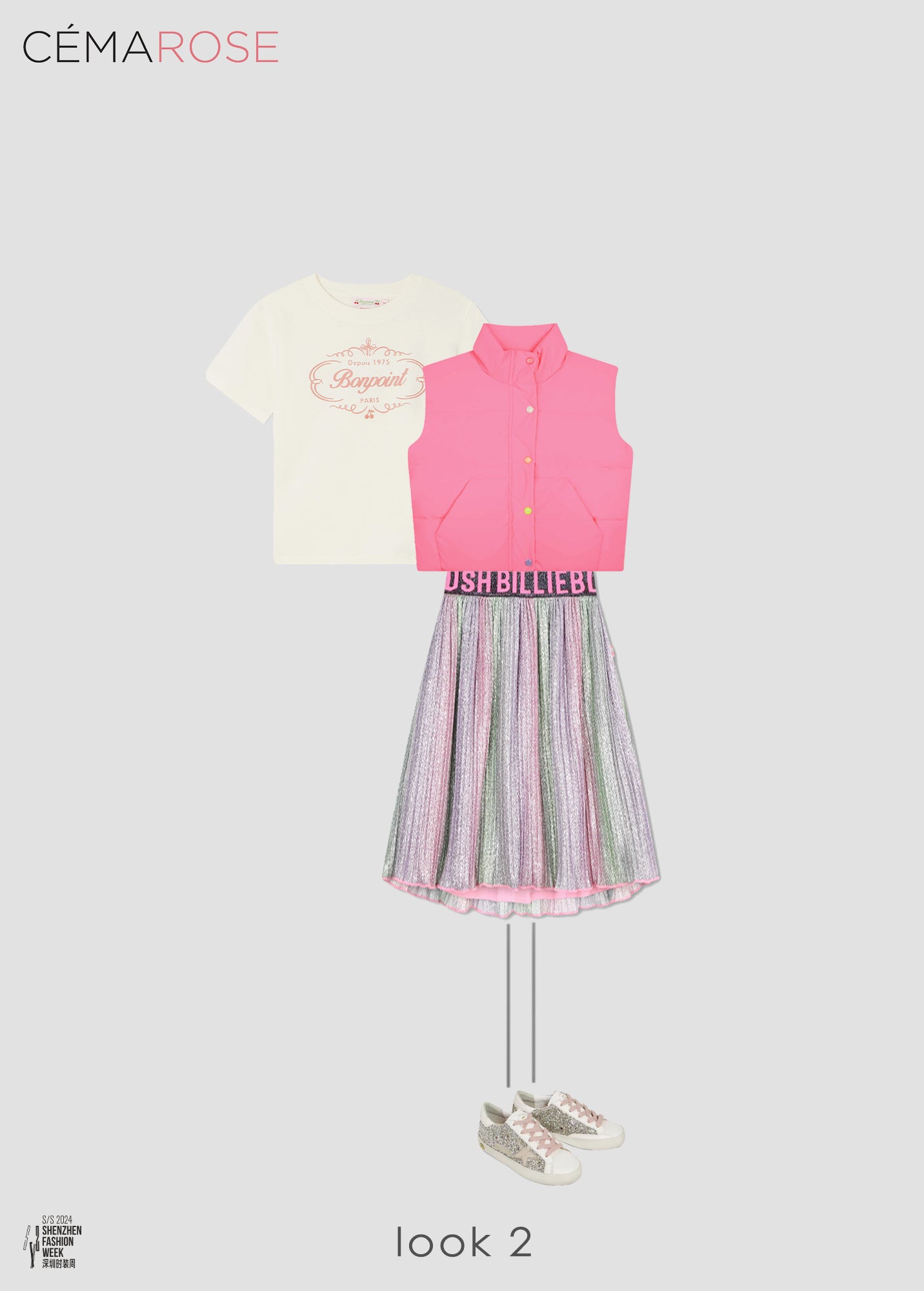 Girls Multicolor Pleated Skirt