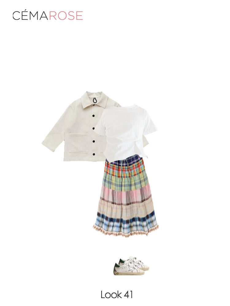 Boys & Girls White Denim Jacket