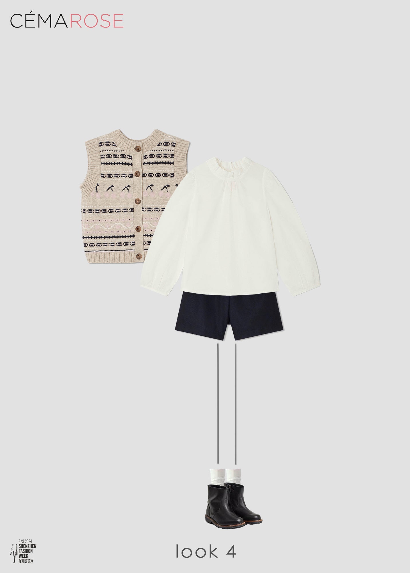 Girls Navy Wool Shorts