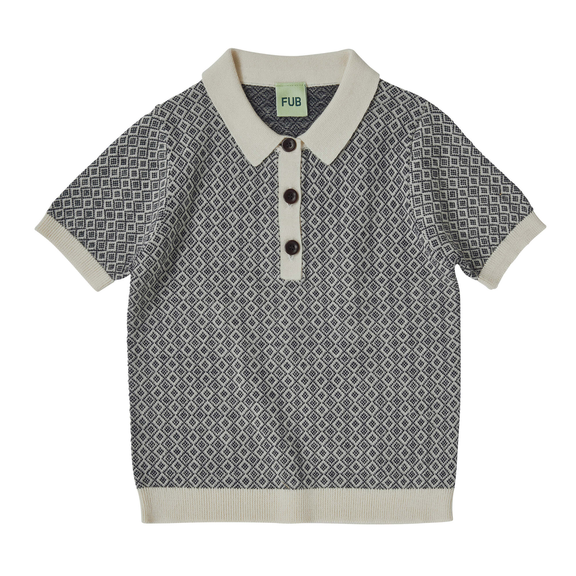 Boys & Girls Navy Check Wool Polo Shirt