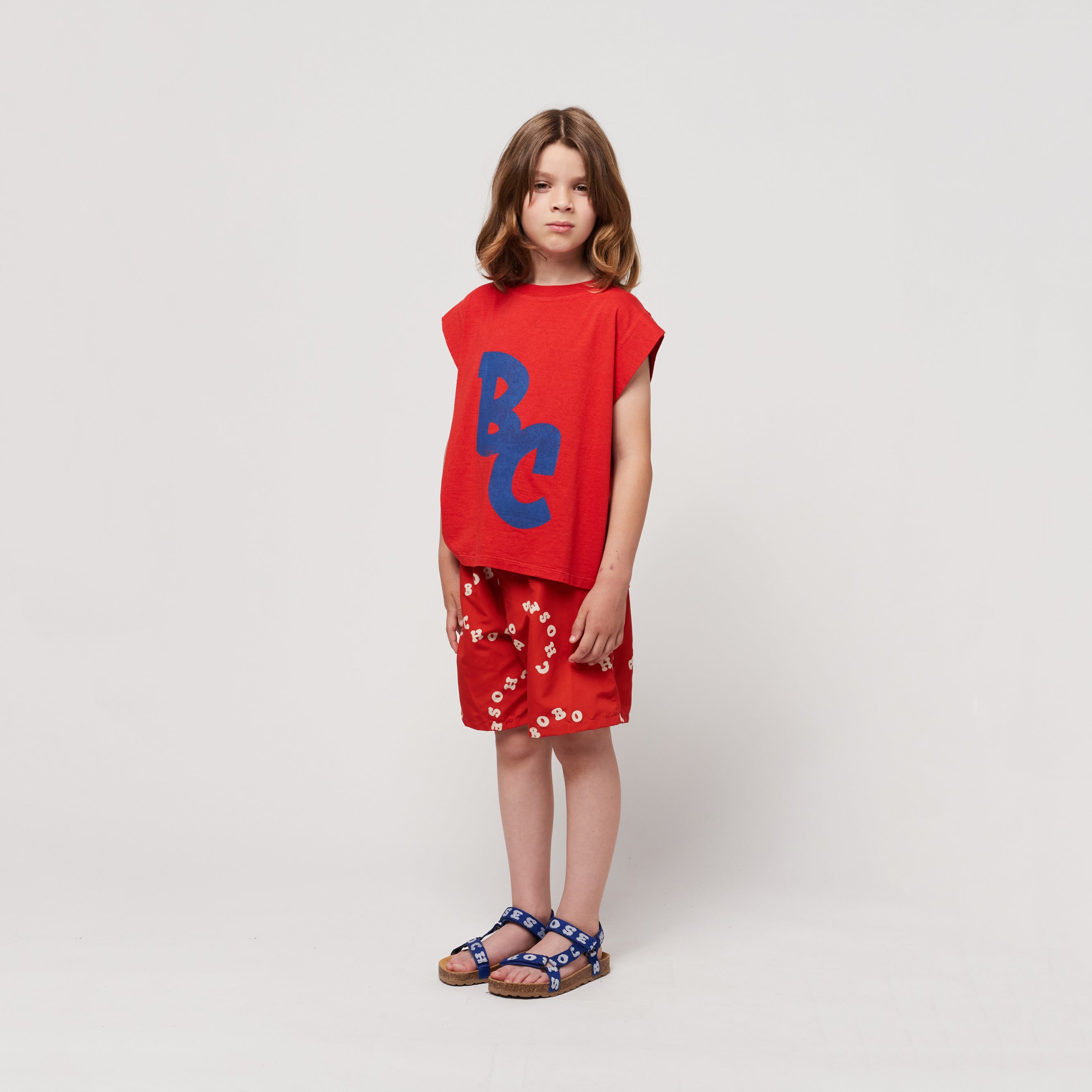 Boys & Girls Red Logo Swim Shorts