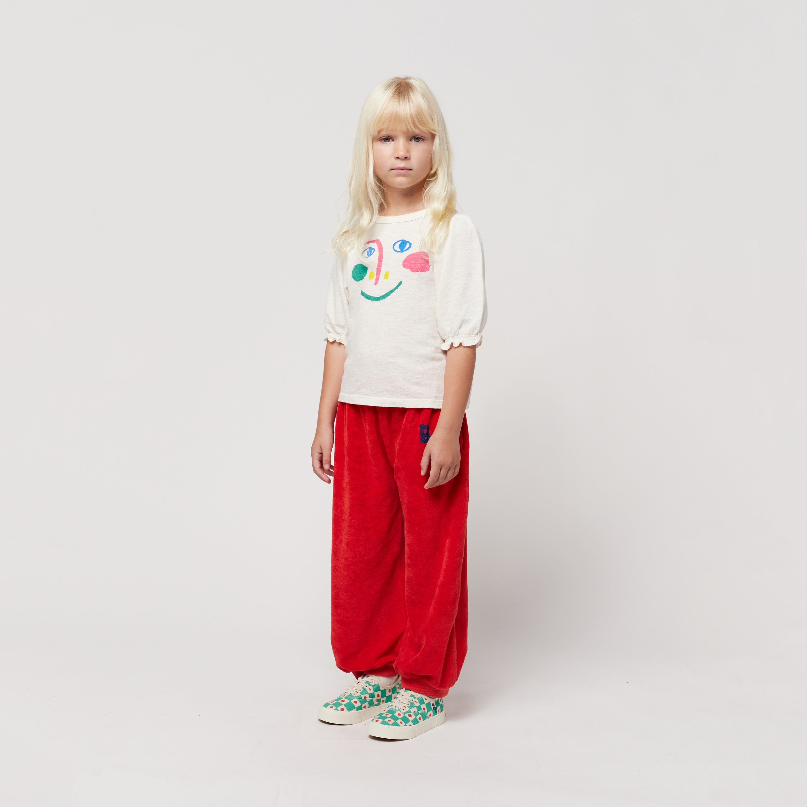 Boys & Girls Red Cotton Trousers
